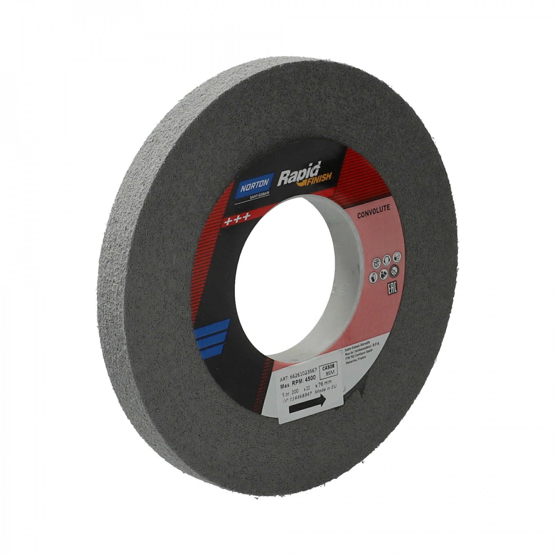 Norton Beartex Rapid Finish Series 1000 Long Life rost csiszolókorong 200x25x76mm Fine 6 SiC termék fő termékképe