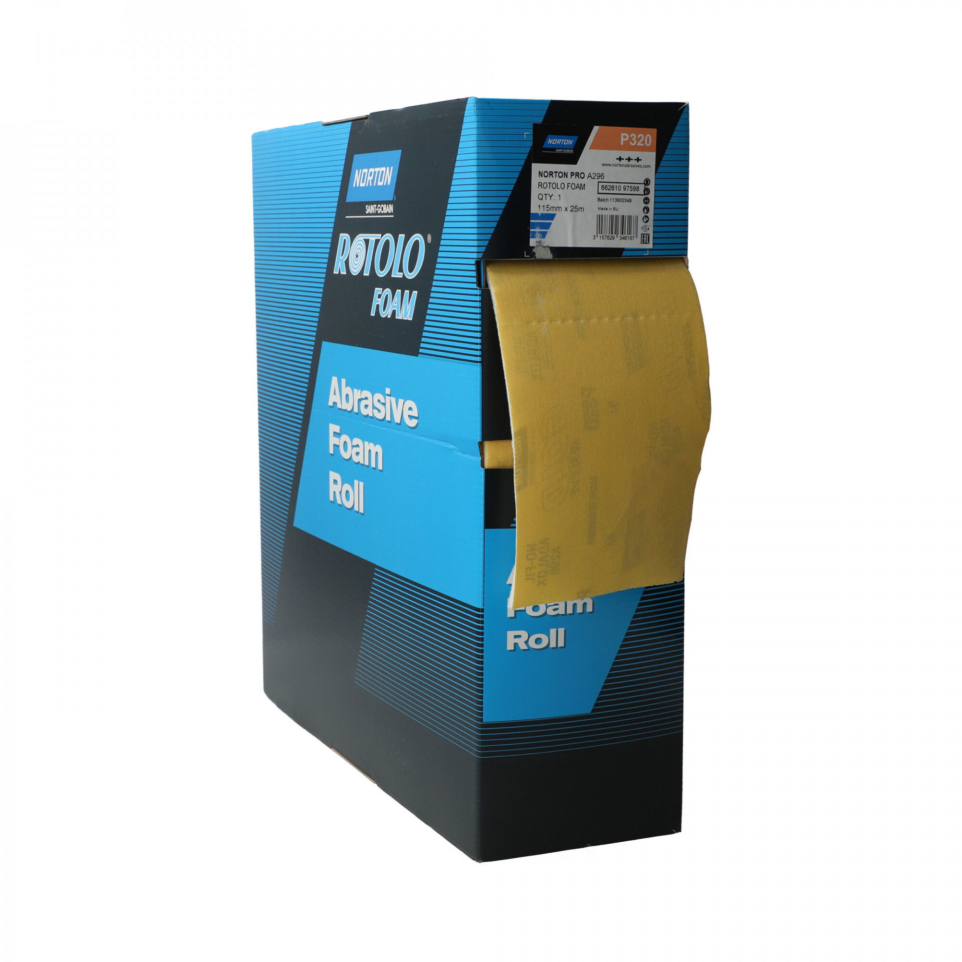 Norton Rotolo Foam Gold Reserve A296 csiszolótekercs 115mmx25m P320 termék fő termékképe