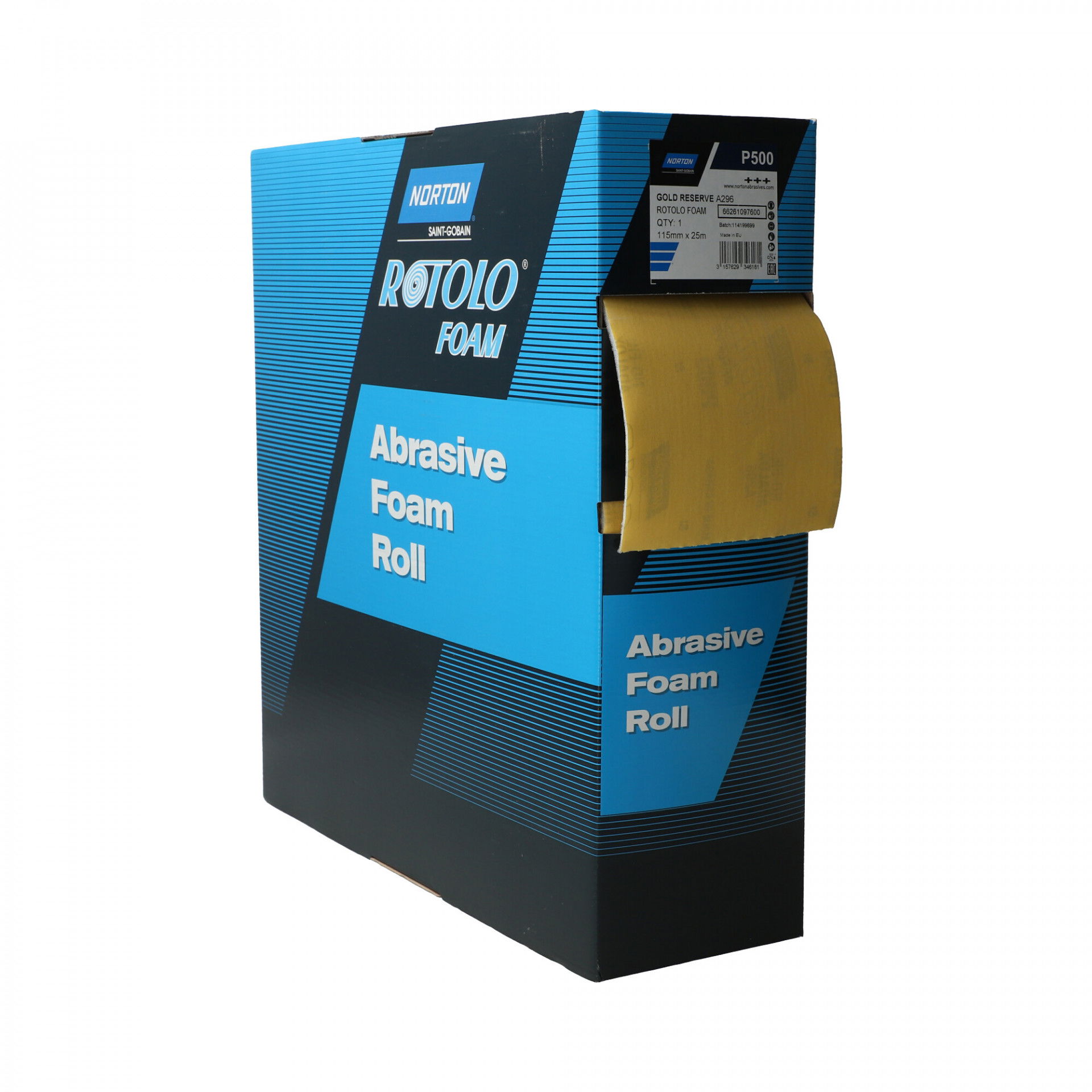 Norton Rotolo Foam Gold Reserve A296 csiszolótekercs 115mmx25m P500 termék fő termékképe