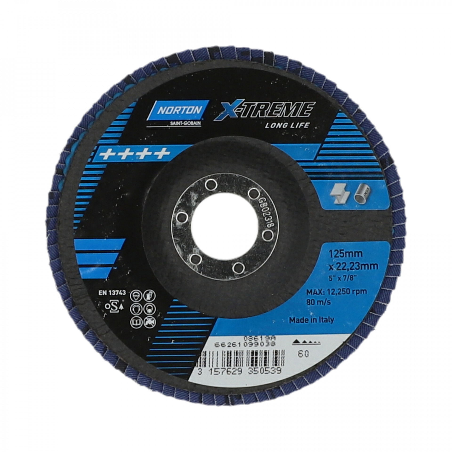 Norton X-Treme R828 lamellás csiszolókorong Ø125x22mm P60 termék fő termékképe