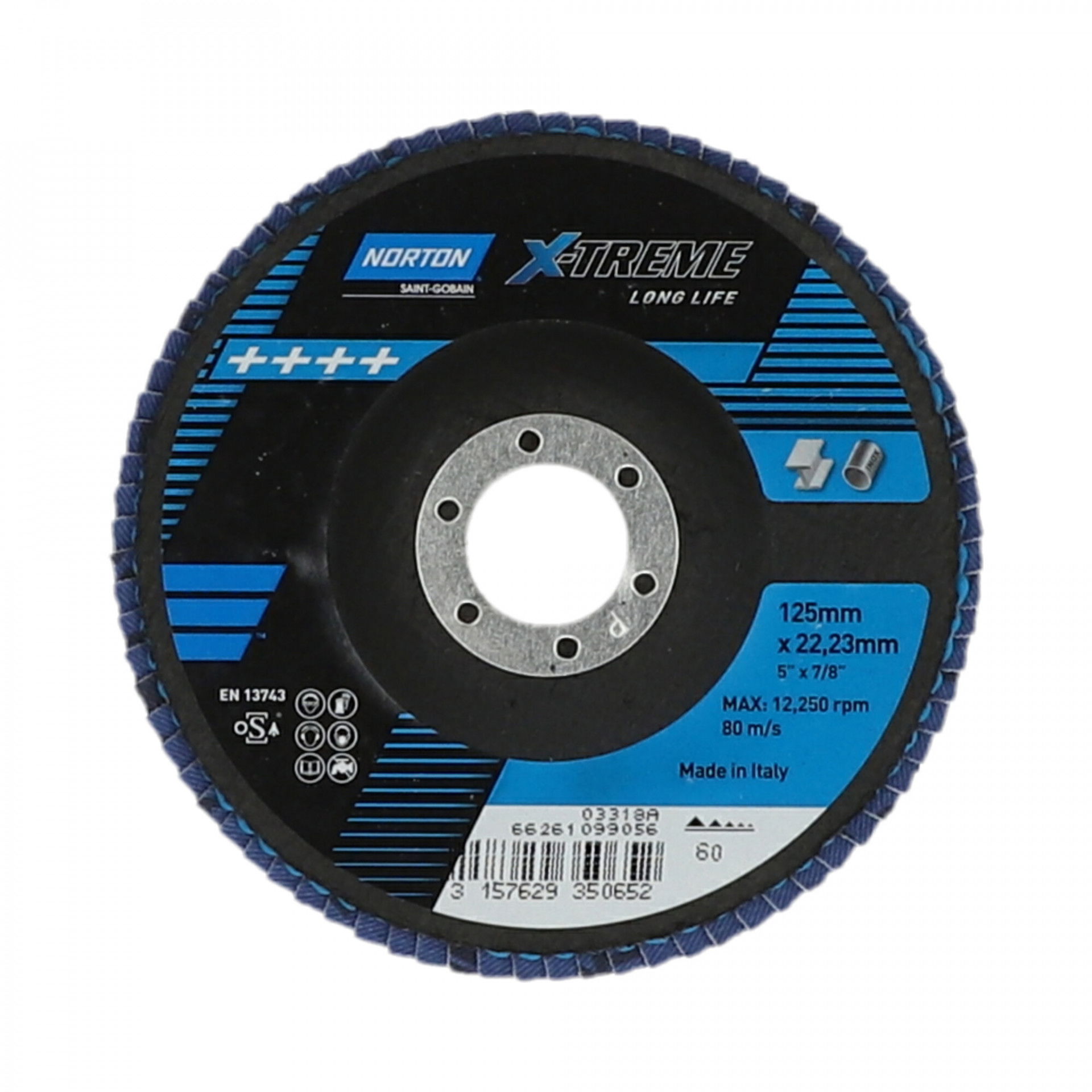 Norton X-Treme R828 lamellás csiszolókorong Ø125x22mm P60 Sík termék fő termékképe