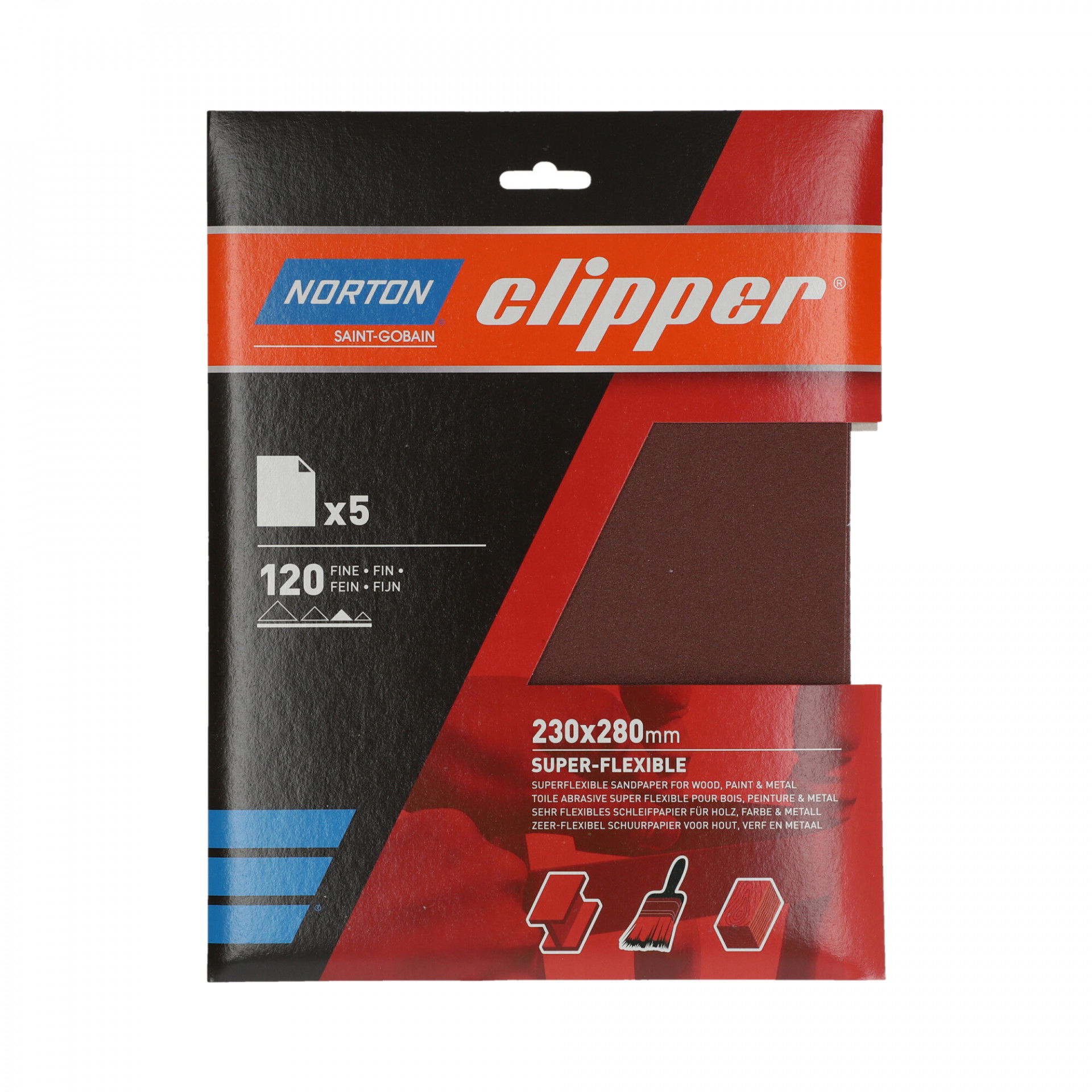 Norton Clipper R202 szuper flexibilis csiszolópapír 230x280mm P120, 10 db/csomag termék fő termékképe