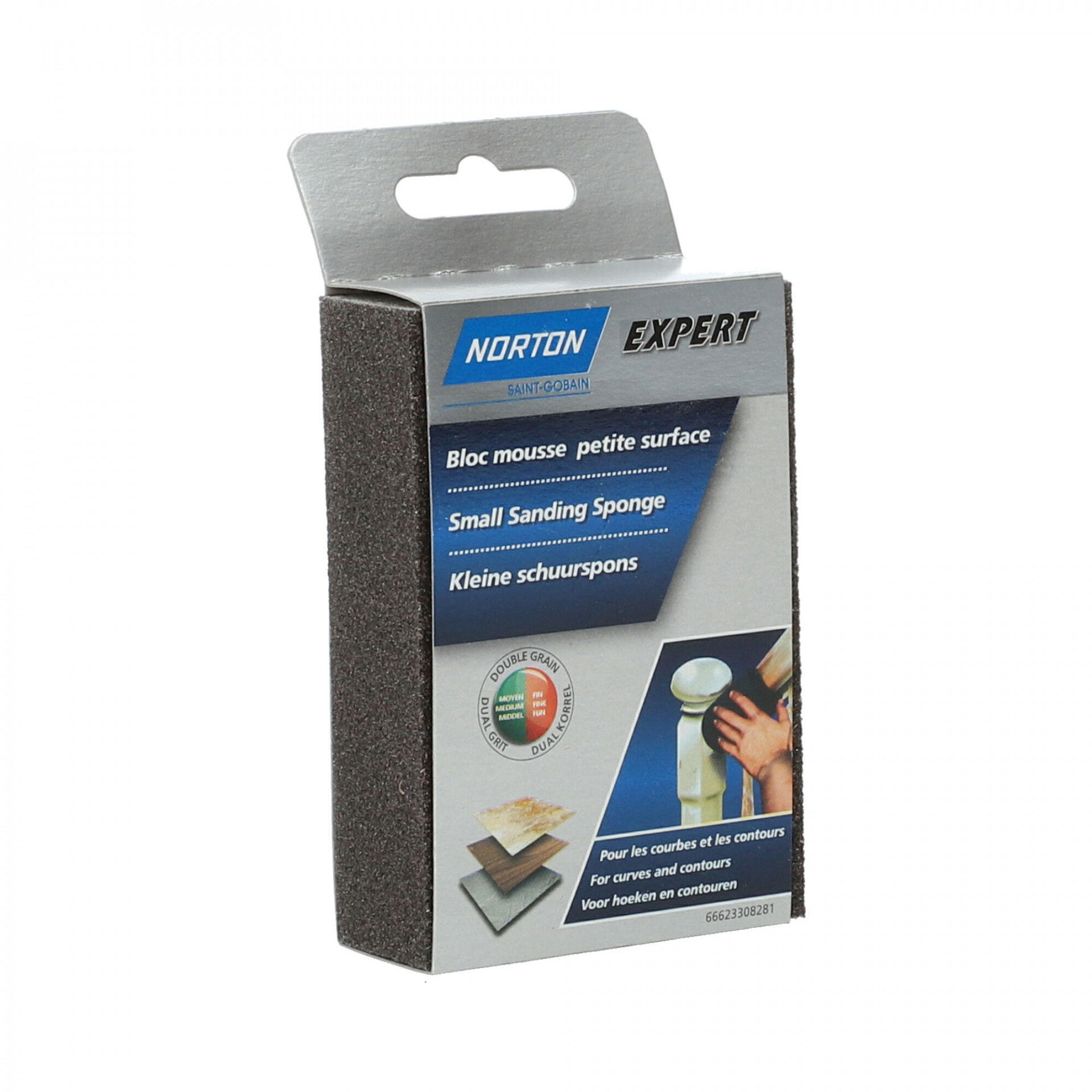 Norton Expert négyoldalas csiszolószivacs 100x68,5x27mm P60/100 termék fő termékképe