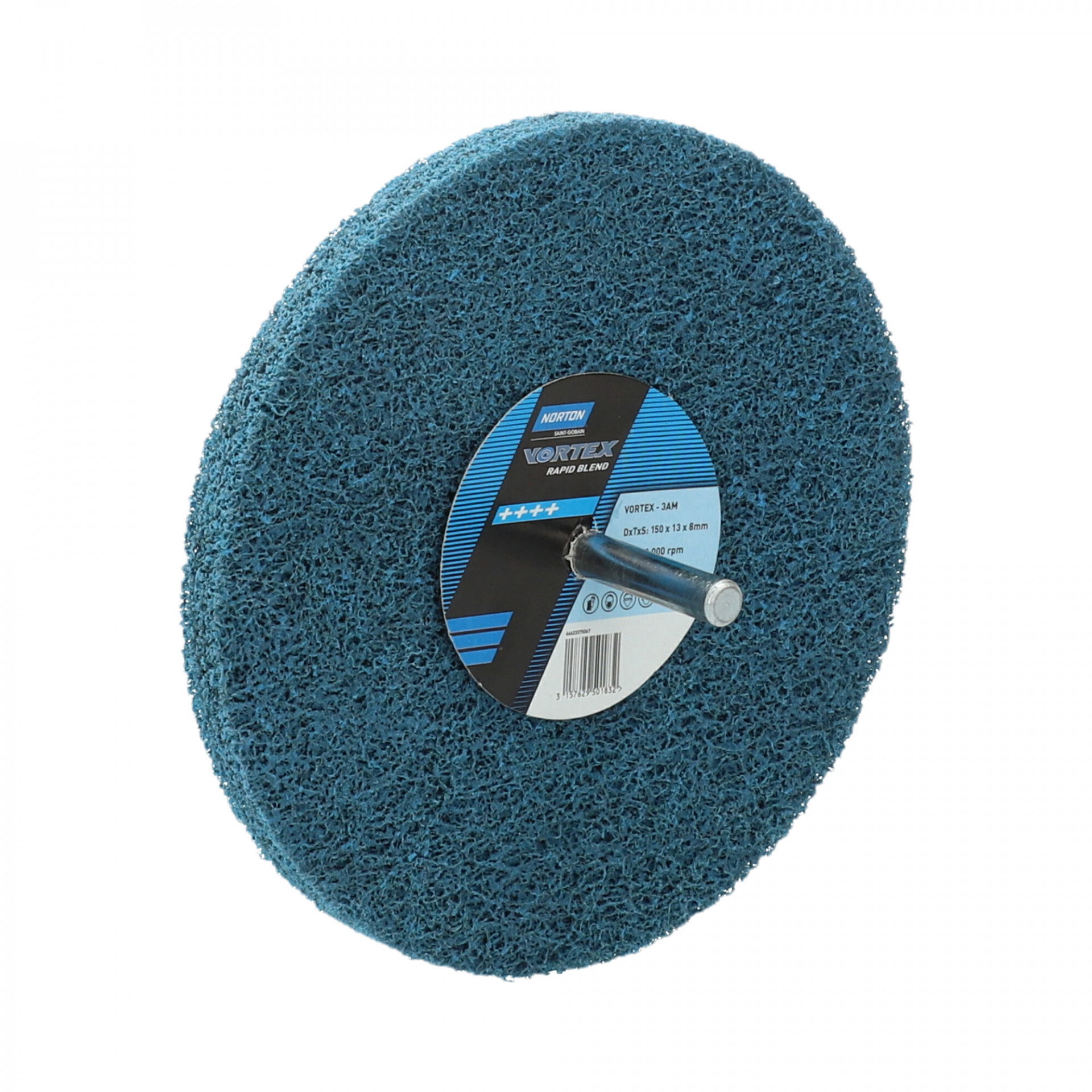 Norton Vortex Rapid Blend furatos tisztítótárcsa tengellyel Ø150x8x13 mm 3AM, 5 db/csomag termék fő termékképe