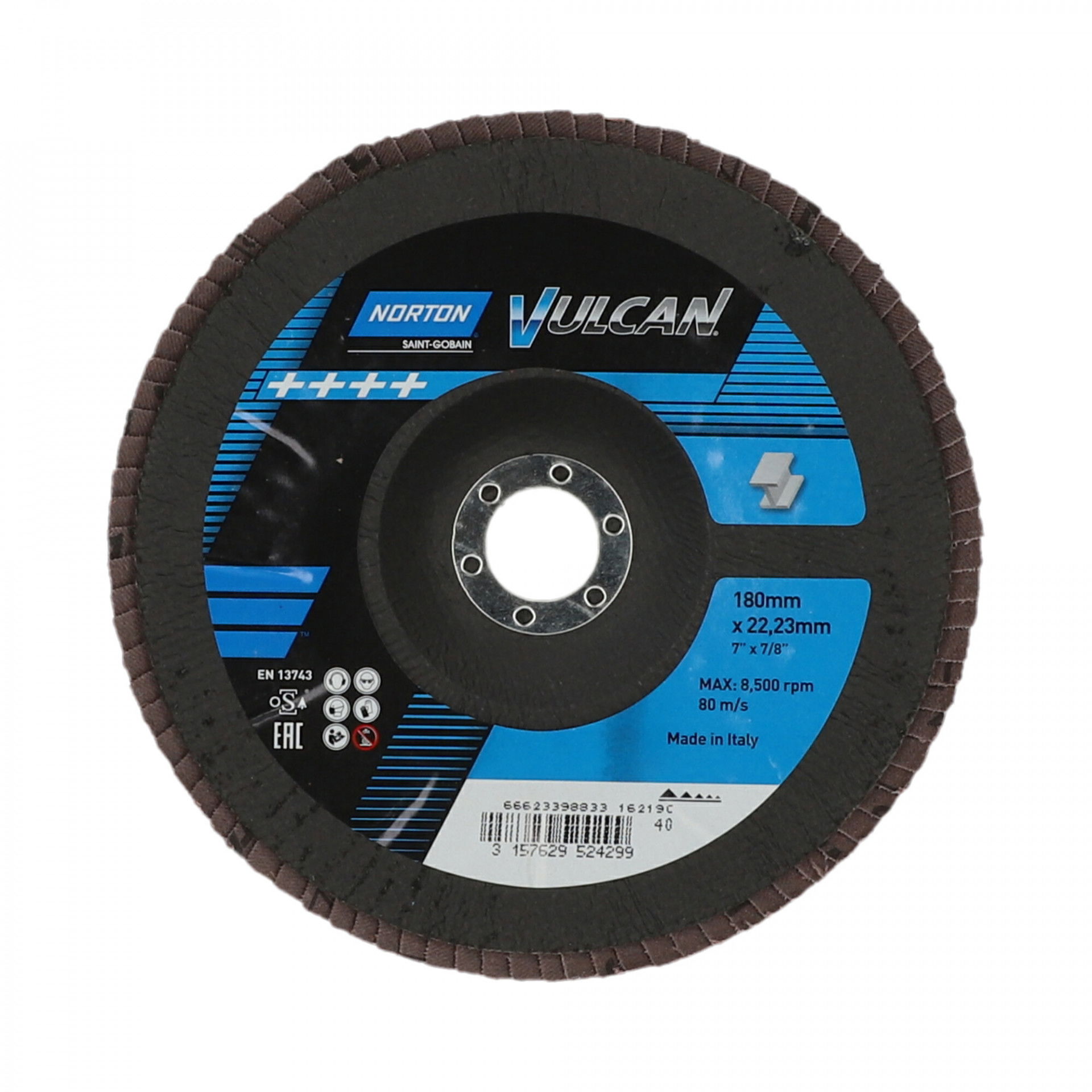 Norton Vulcan R265D lamellás csiszolókorong Ø180x22 mm P40, 10 db/csomag termék fő termékképe