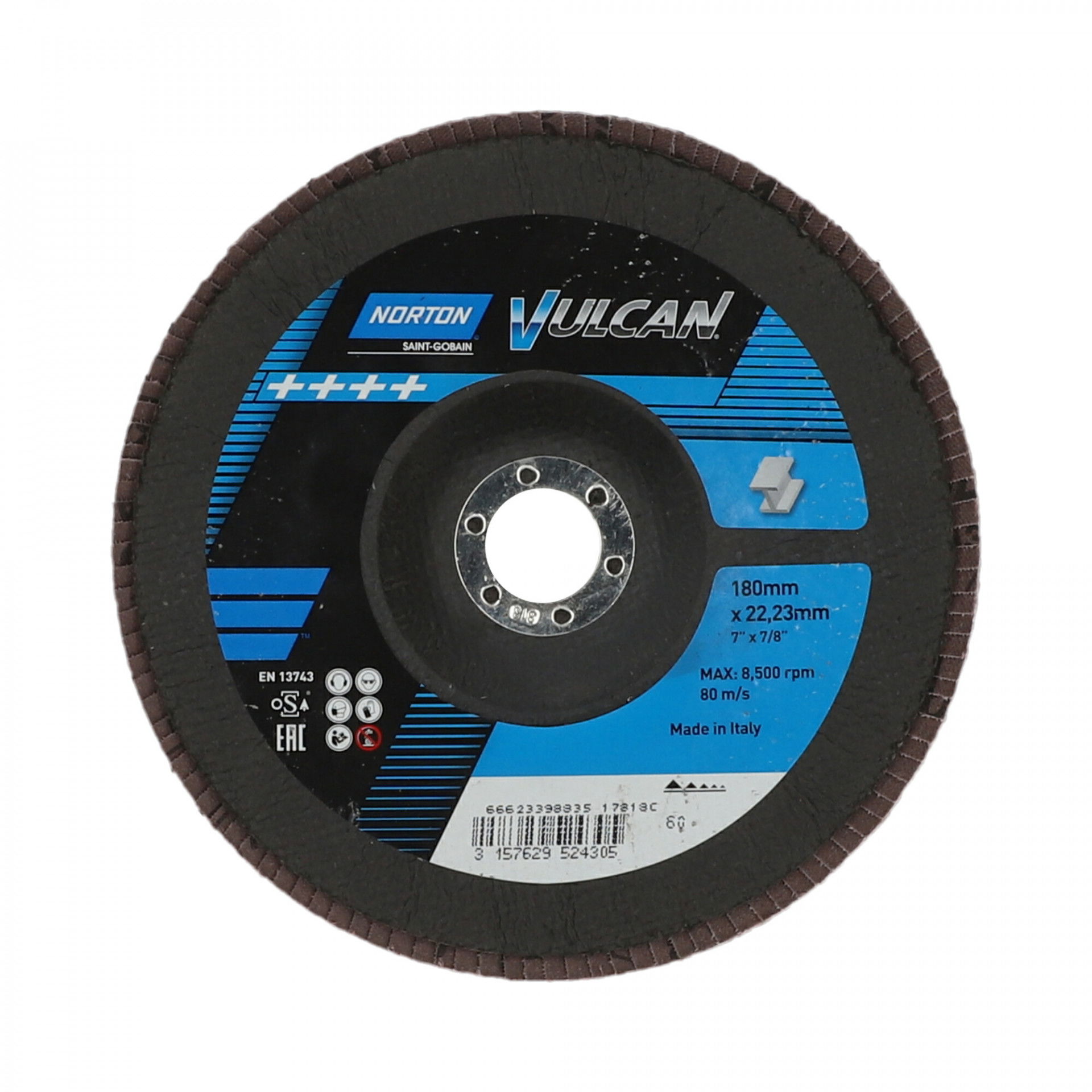 Norton Vulcan R265D lamellás csiszolókorong Ø180x22 mm P60, 10 db/csomag termék fő termékképe