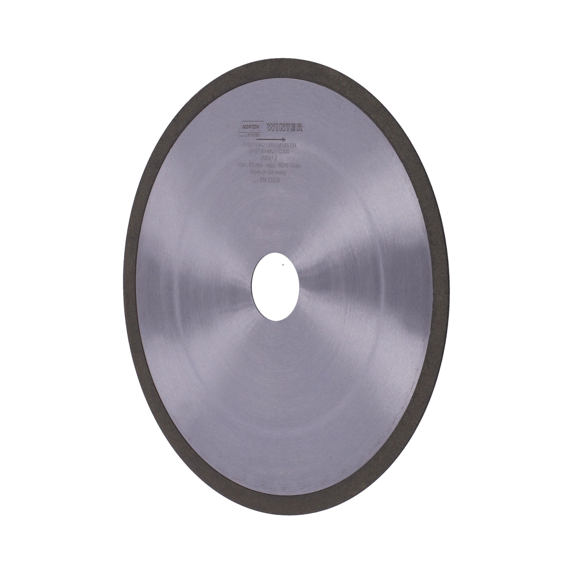 Norton Gyémánt köszörűkorong Ø200x1,2x7 mm ASD91 C50 K+888RY termék fő termékképe