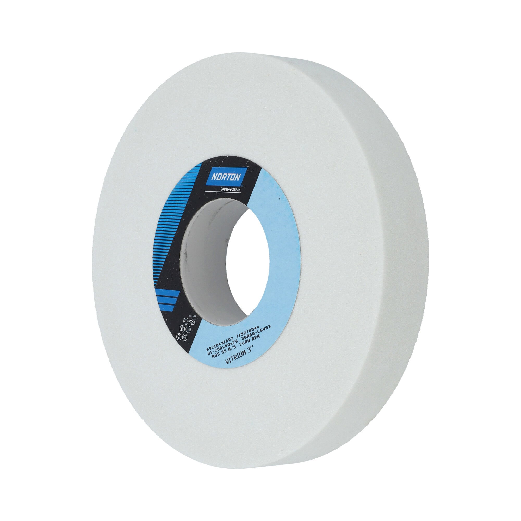 Norton Egyenes köszörűkorong Ø250x40x76 mm 38A 60 L VS3, 3 db/csomag termék fő termékképe
