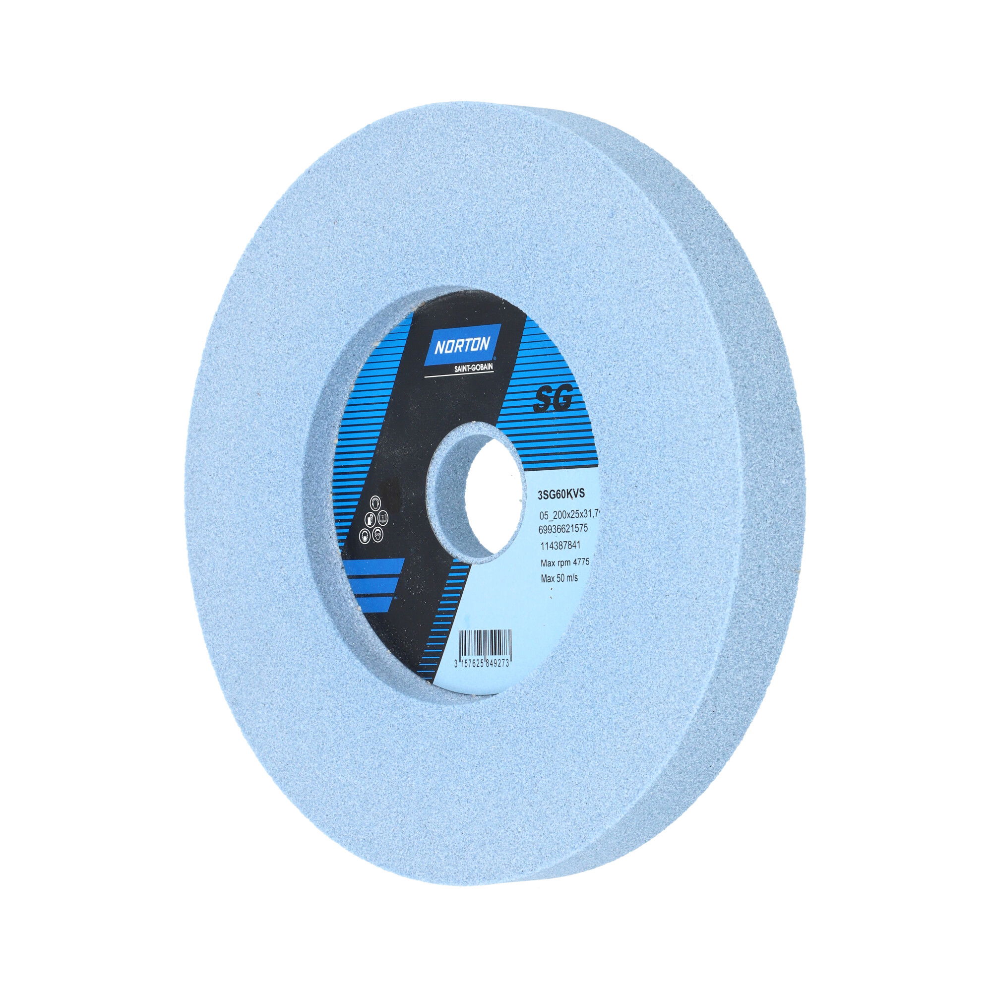 Norton Egyoldalt süllyesztett köszörűkorong  Ø200x25x31,75 mm 3SG 60 K VS termék fő termékképe