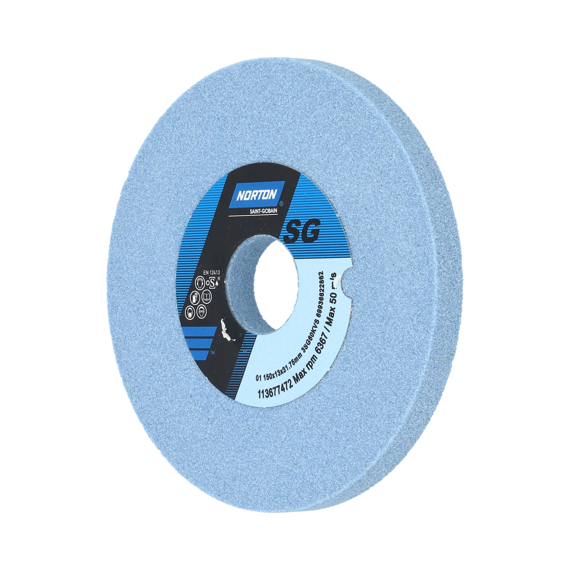 Norton Egyenes köszörűkorong Ø150x13x31,75 mm 3SG 60 K VS termék fő termékképe