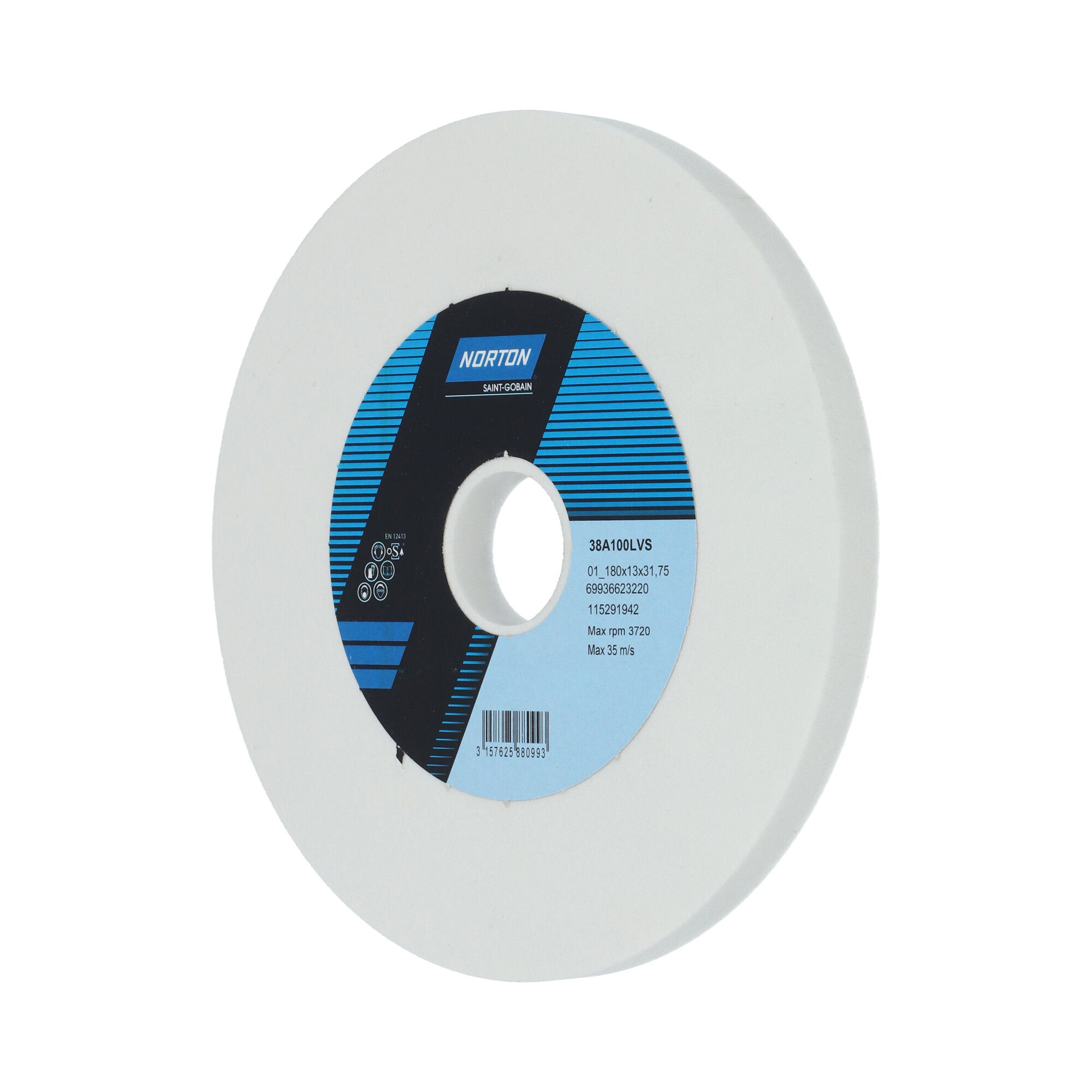 Norton Egyenes köszörűkorong Ø180x13x31,75 mm 38A 100 L VS, 2 db/csomag termék fő termékképe