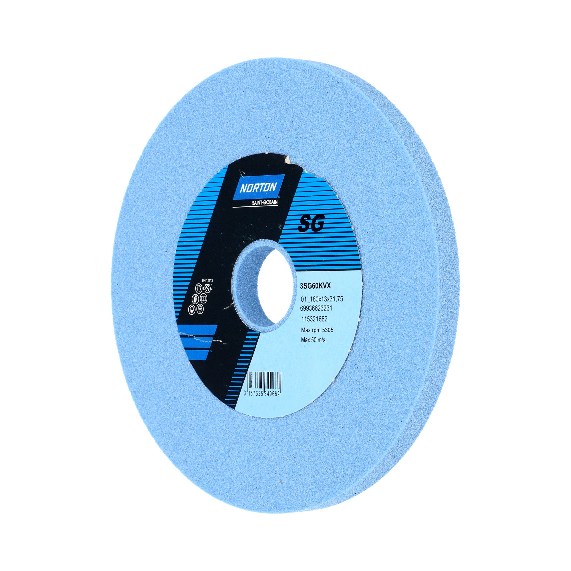 Norton Egyenes köszörűkorong Ø180x13x31,75 mm 3SG 60 K VS termék fő termékképe