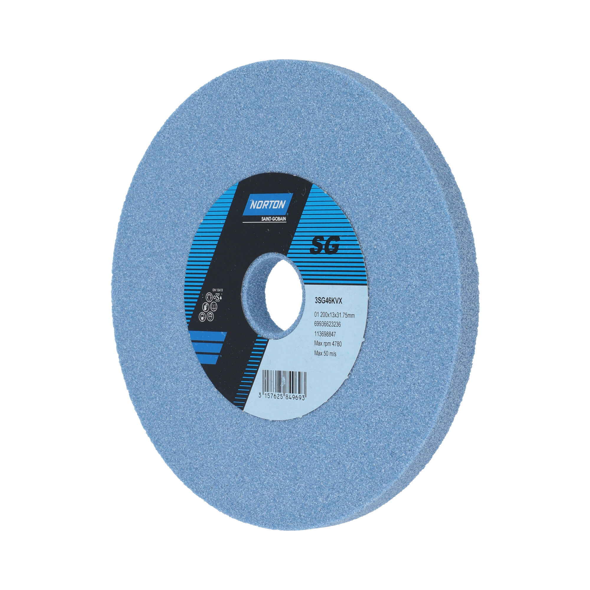 Norton Egyenes köszörűkorong Ø200x13x31,75 mm 3SG 46 K VS termék fő termékképe