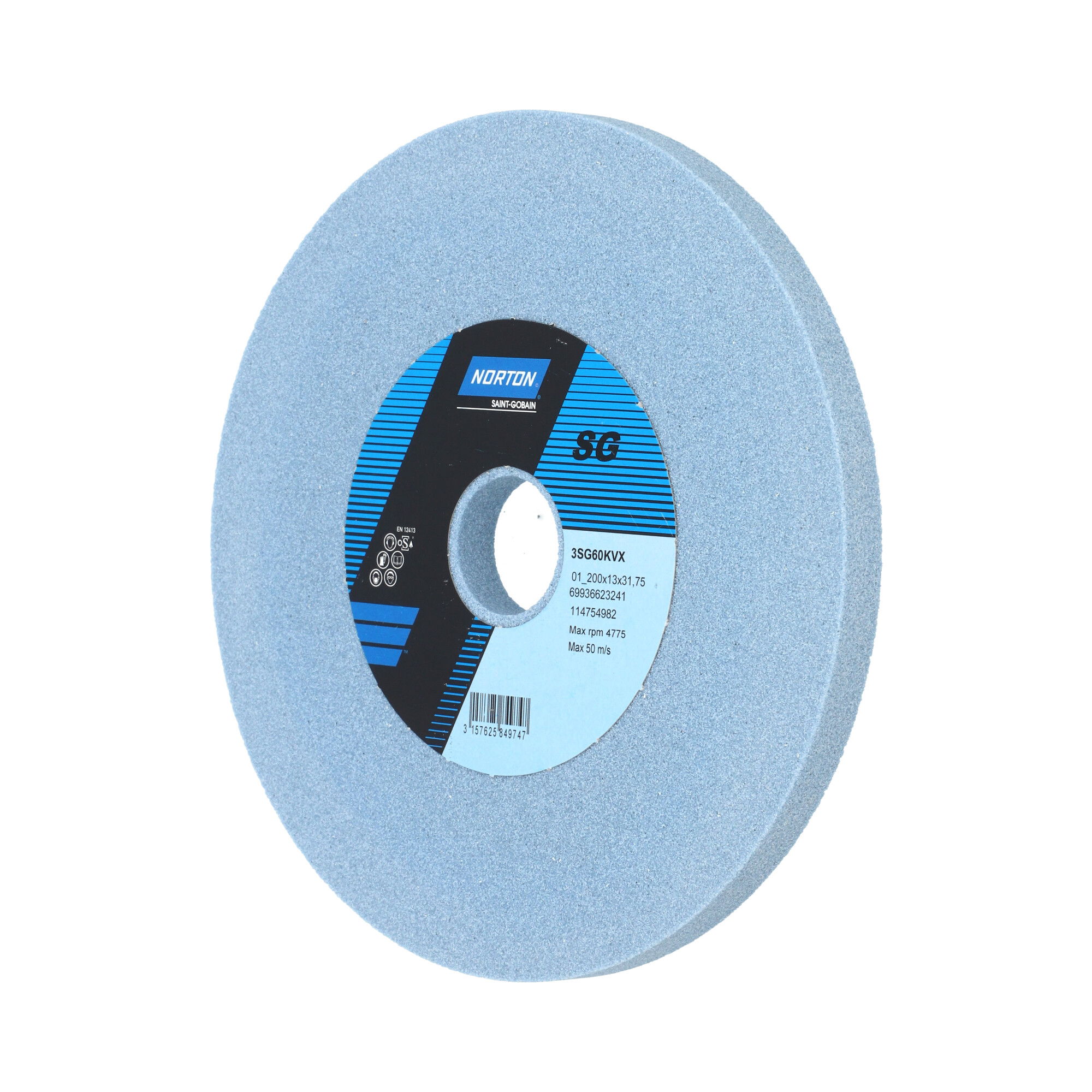 Norton Egyenes köszörűkorong Ø200x13x31,75 mm 3SG 60 K VS termék fő termékképe