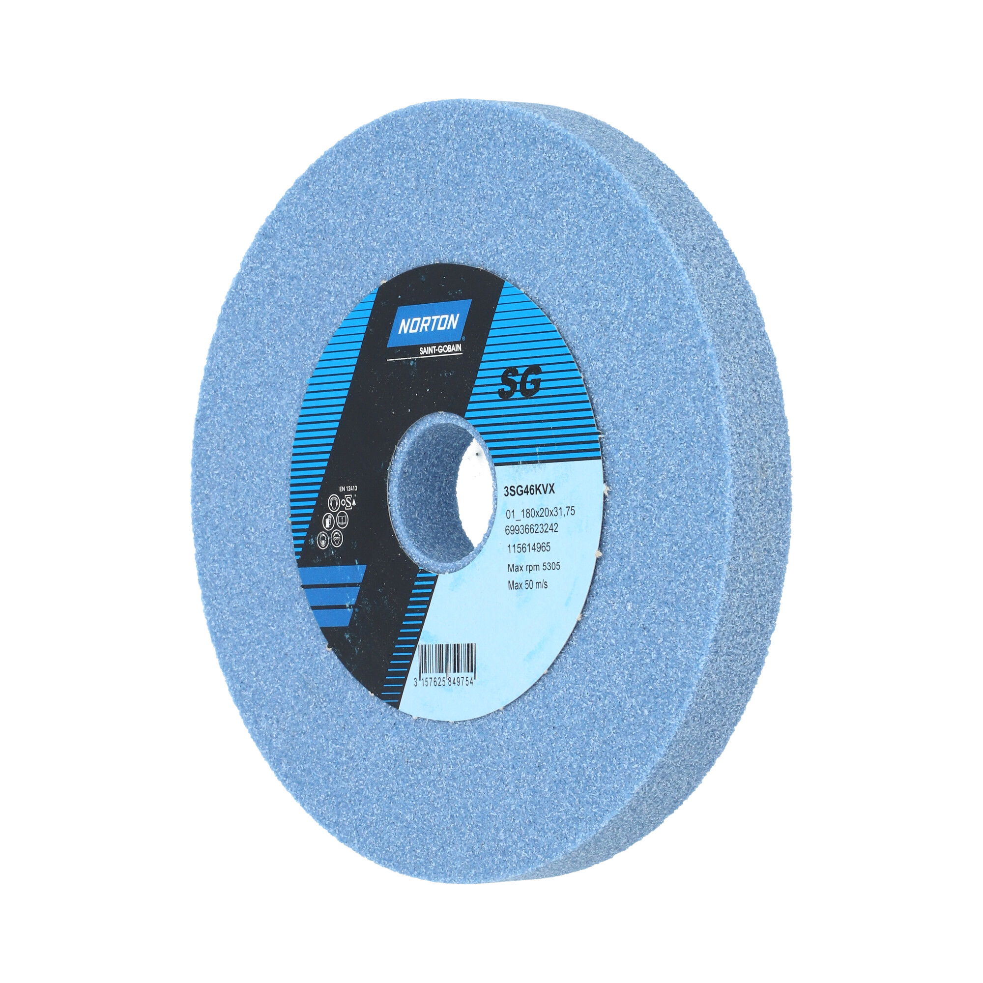 Norton Egyenes köszörűkorong Ø180x20x31,75 mm 3SG 46 K VS termék fő termékképe