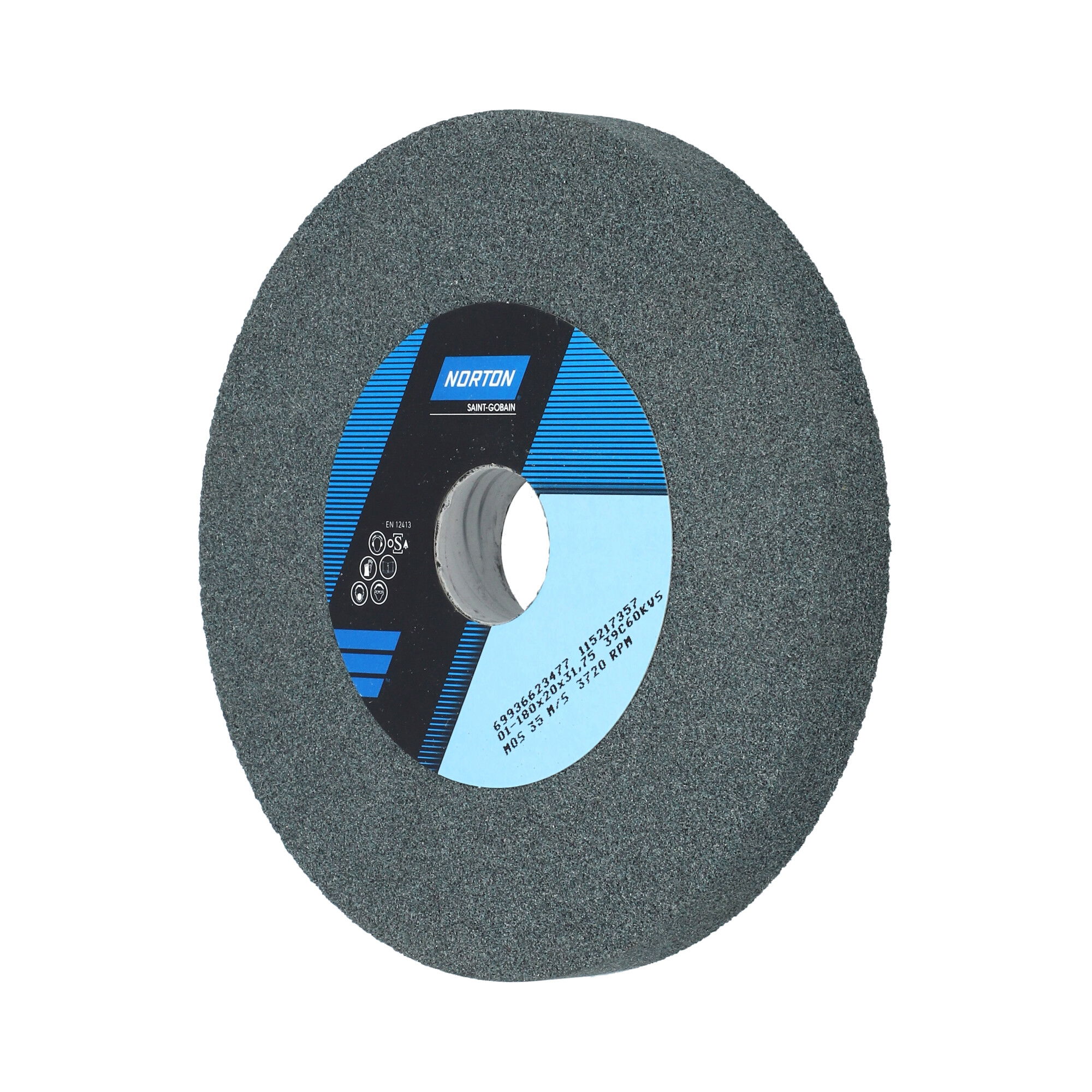 Norton Egyenes köszörűkorong Ø180x20x31,75 mm 39C 60 K VS, 10 db/csomag termék fő termékképe