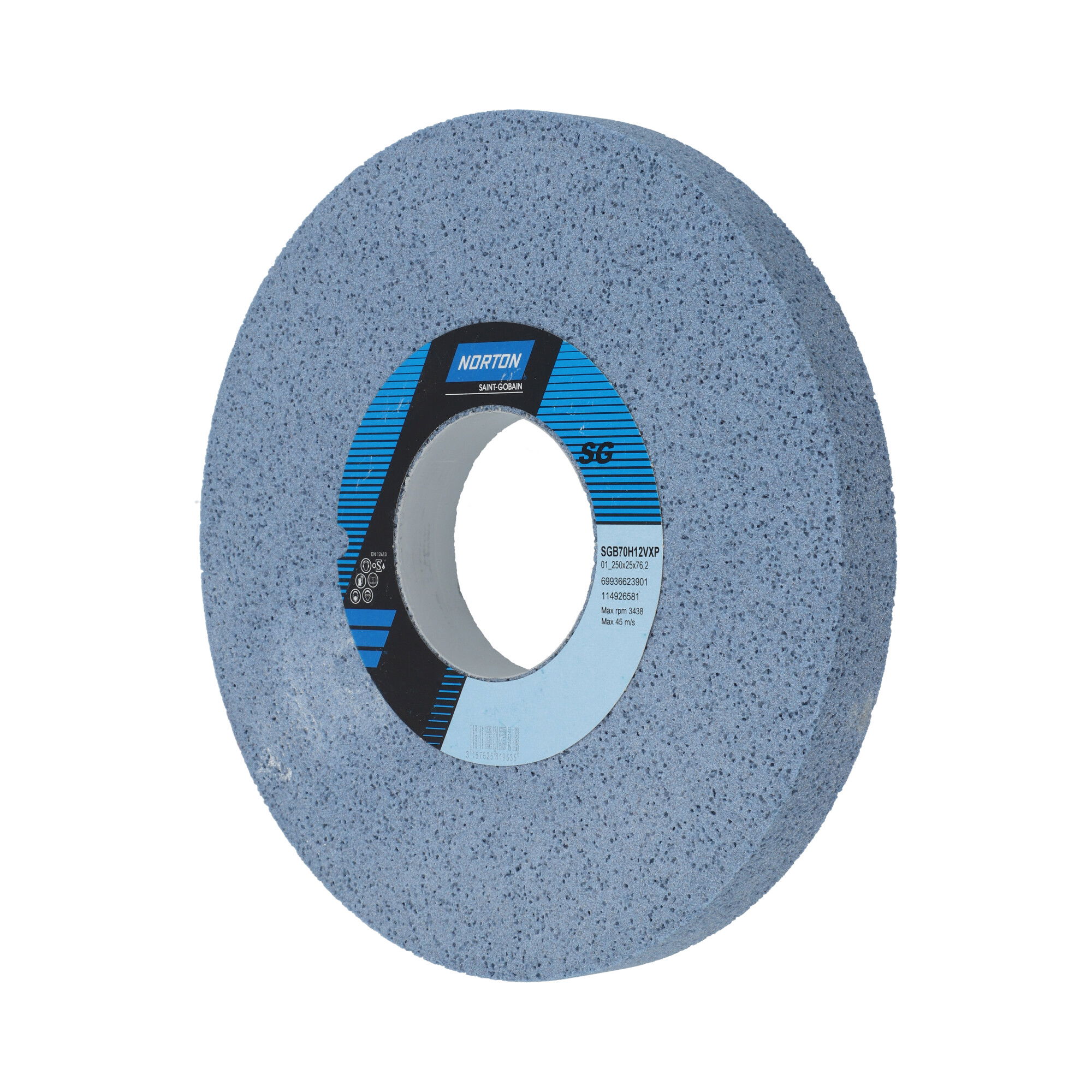Norton Egyenes köszörűkorong Ø250x25x76,2 mm SGB 70 H12 VXP termék fő termékképe