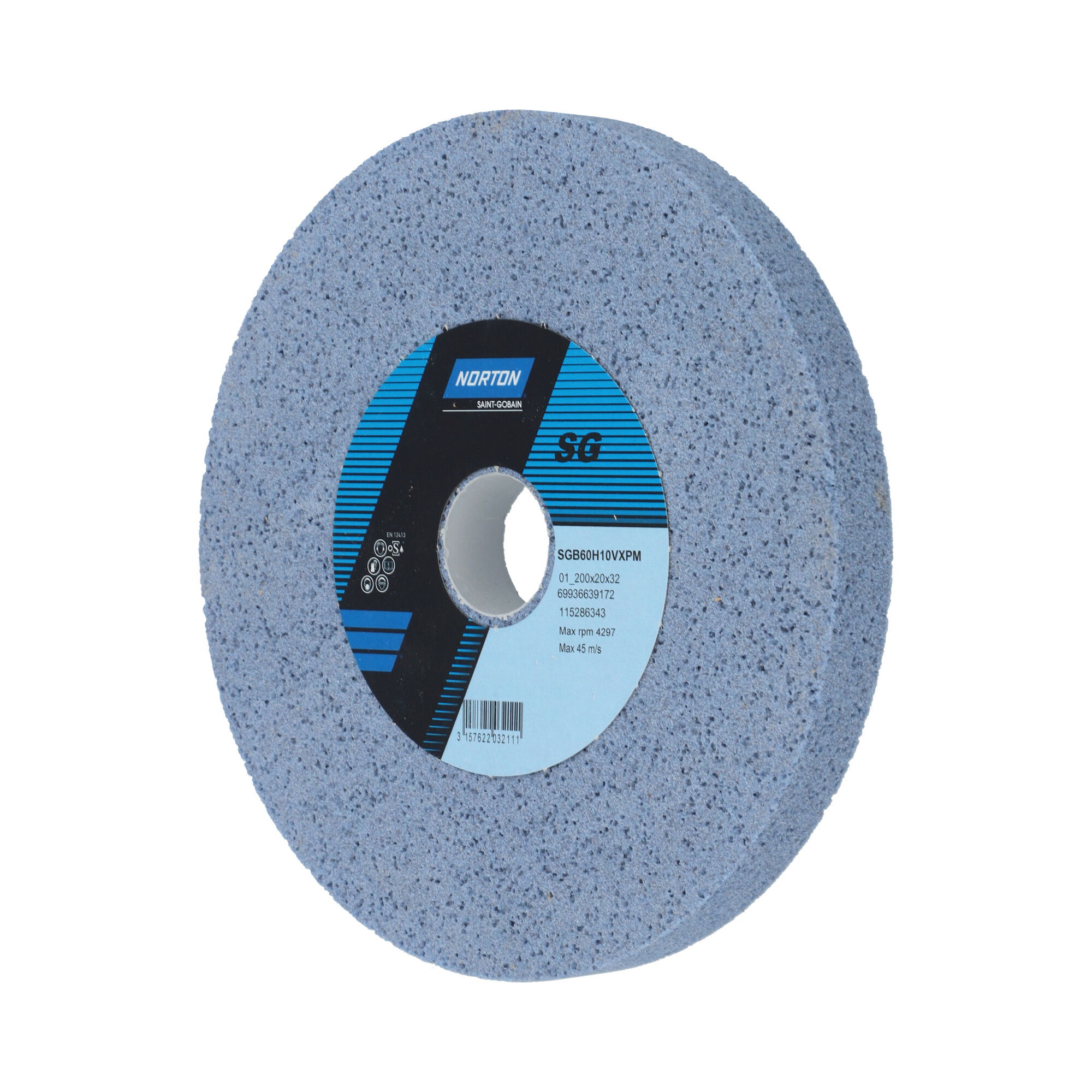 Norton Egyenes köszörűkorong Ø200x20x32 mm SGB 60 H10 VXP, 2 db/csomag termék fő termékképe