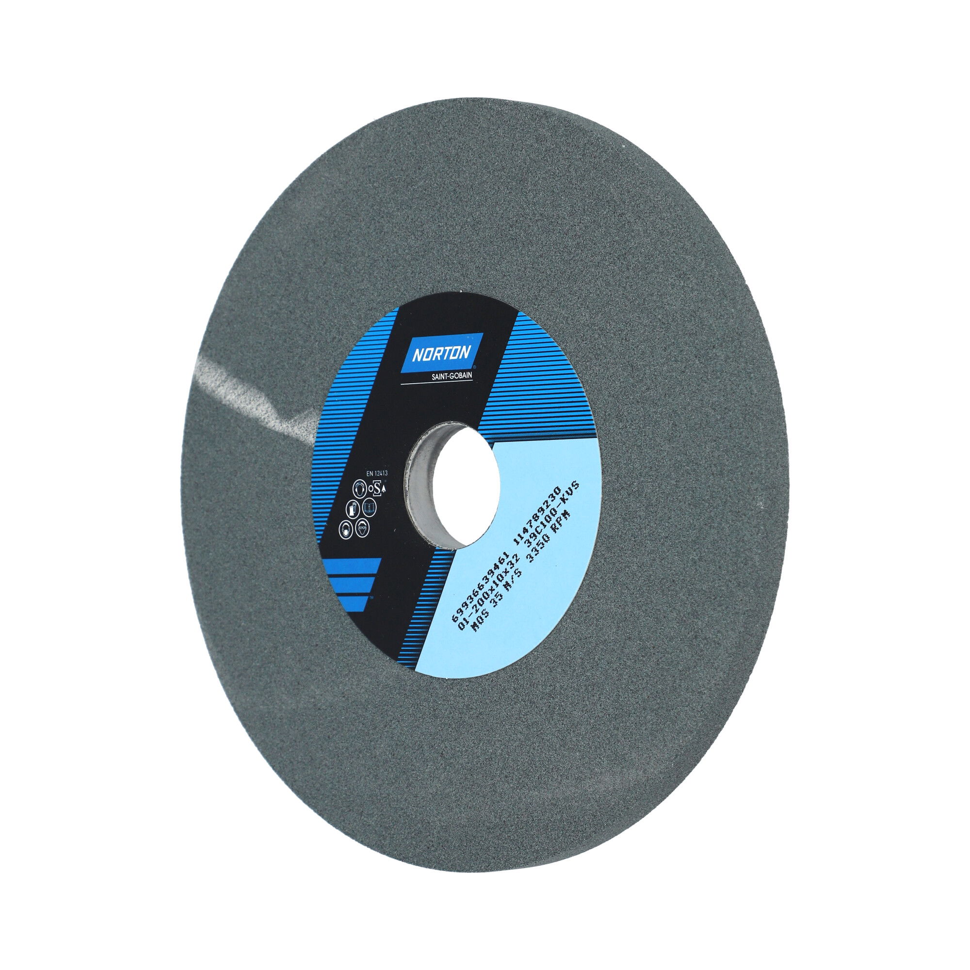 Norton Egyenes köszörűkorong Ø200x10x32 mm 39C 100 K VS, 2 db/csomag termék fő termékképe