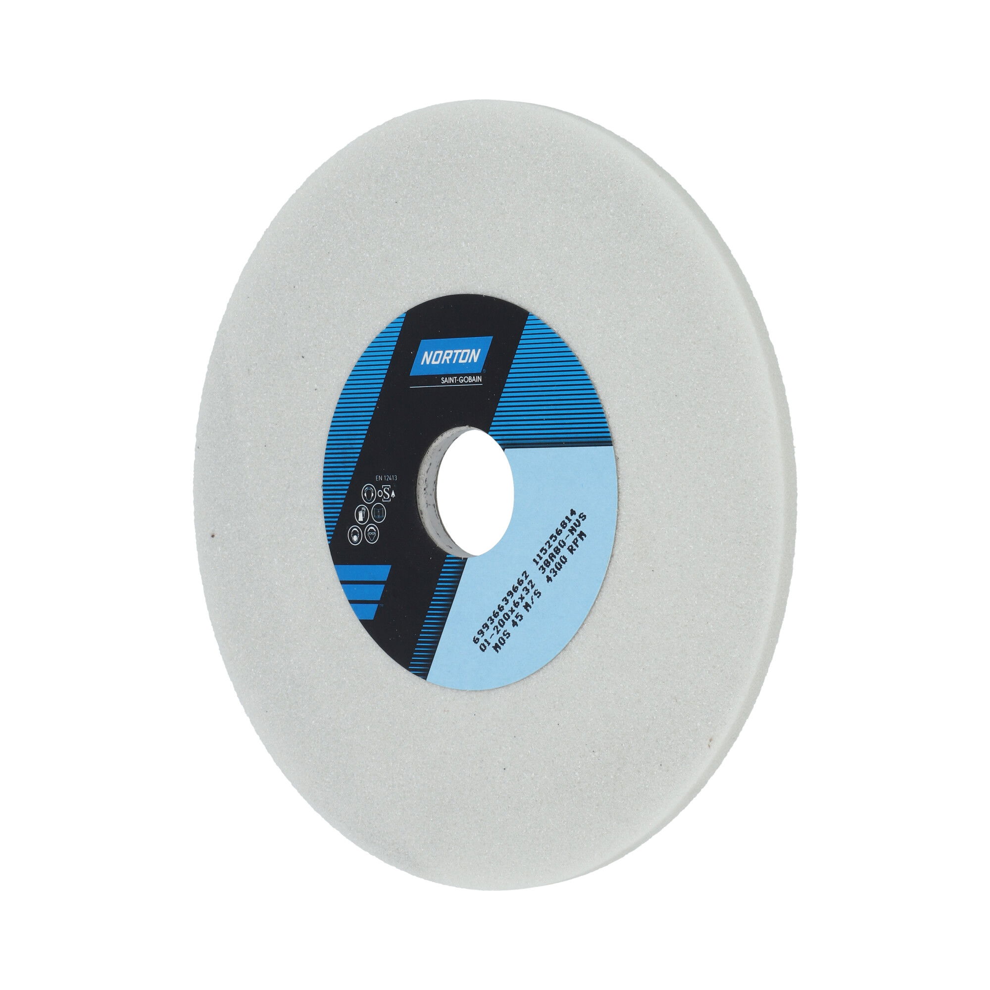 Norton Egyenes köszörűkorong Ø200x4x32 mm 38A 80 M VS termék fő termékképe