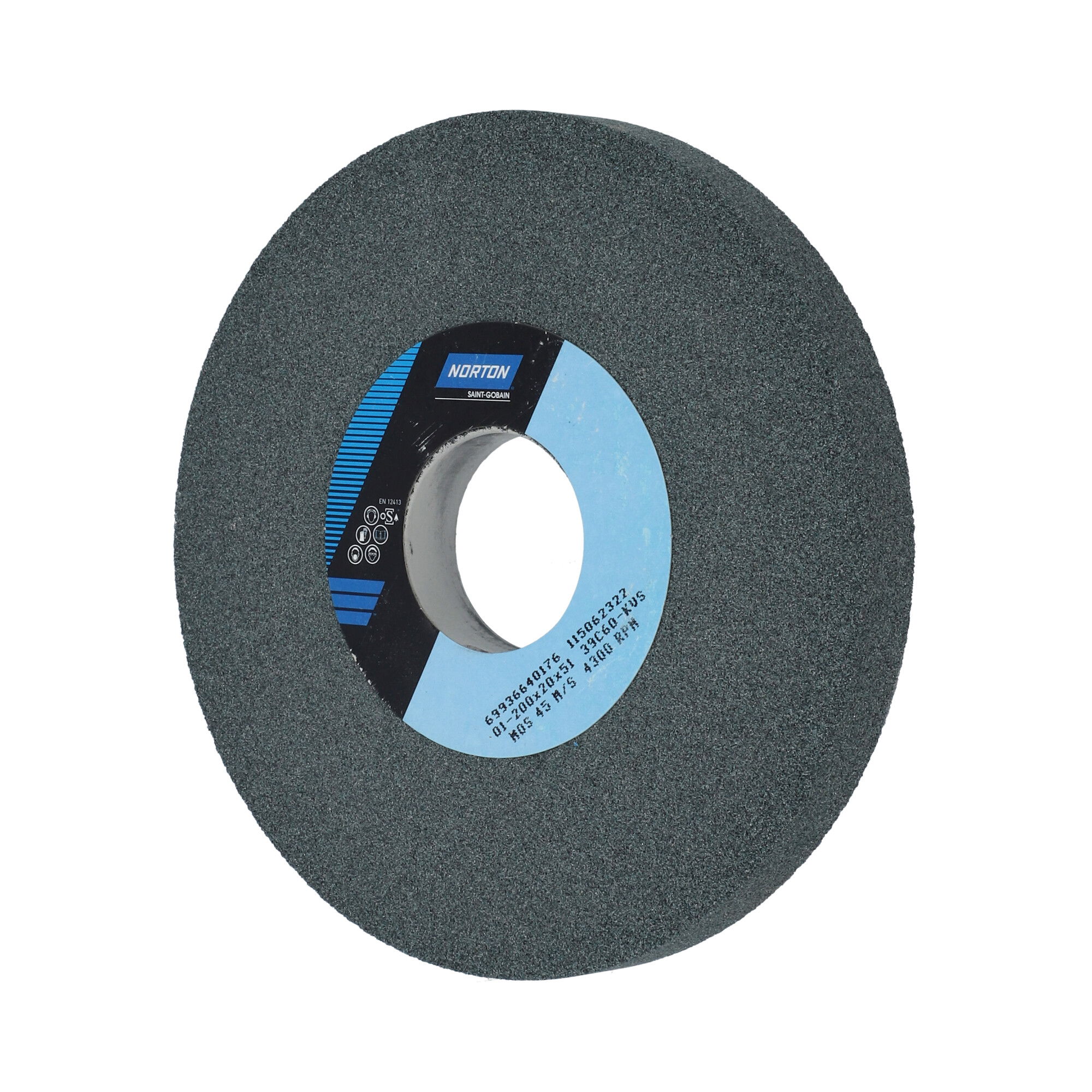 Norton Egyenes köszörűkorong Ø200x20x51 mm 39C 60 K VS, 2 db/csomag termék fő termékképe