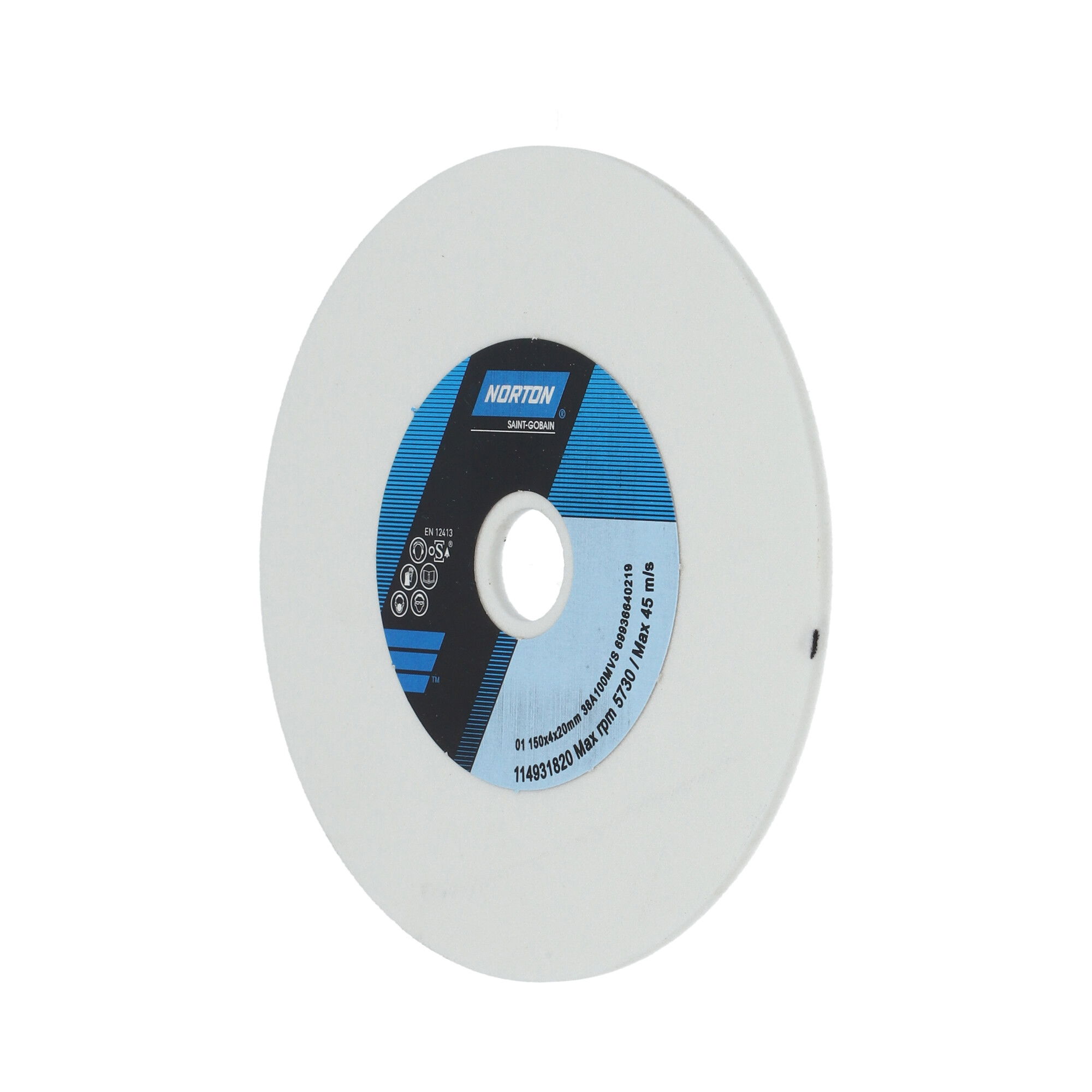 Norton Egyenes köszörűkorong Ø150x4x20 mm 38A 100 M VS, 2 db/csomag termék fő termékképe