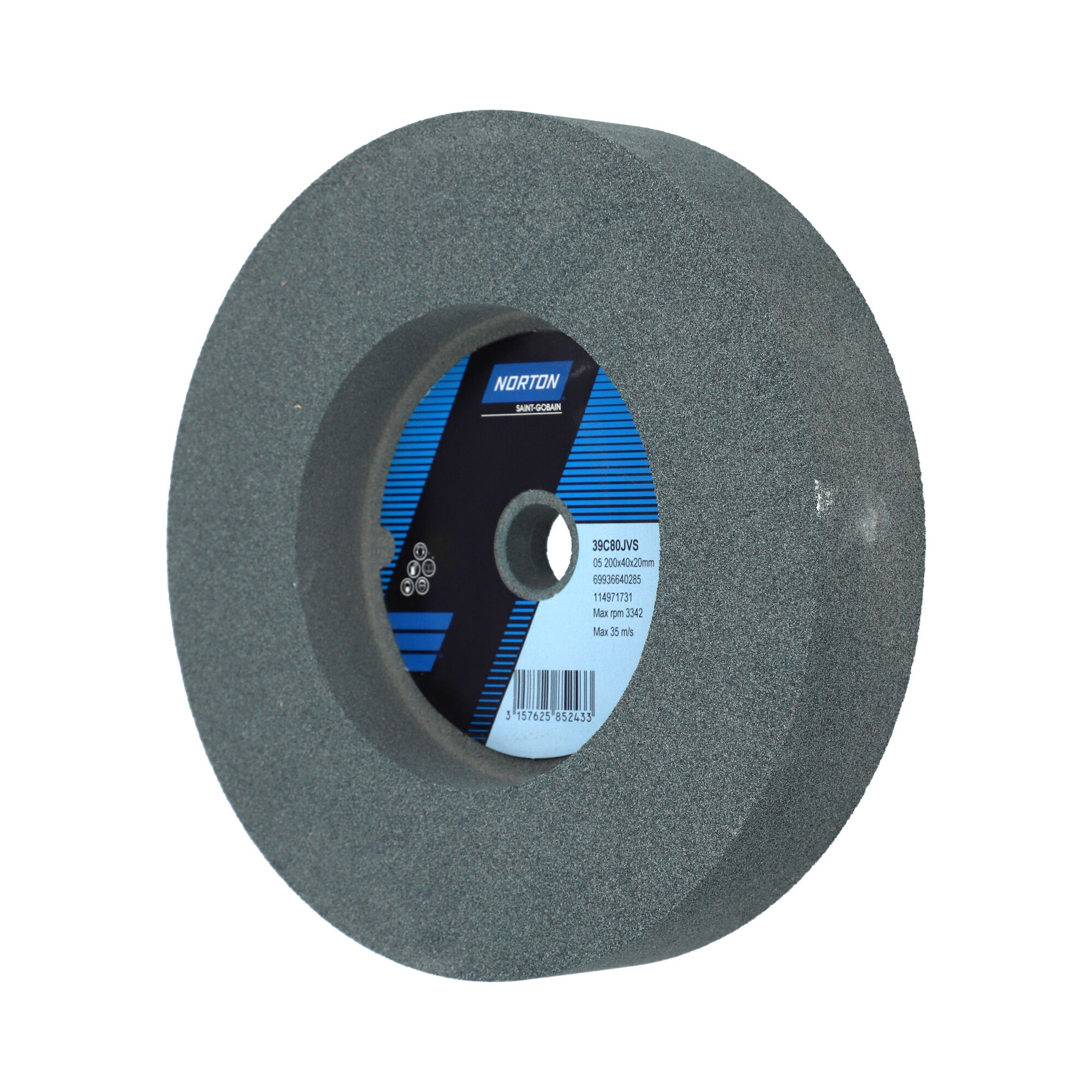 Norton Egyoldalt süllyesztett köszörűkorong  Ø200x40x20 mm 39C 80 J VS termék fő termékképe