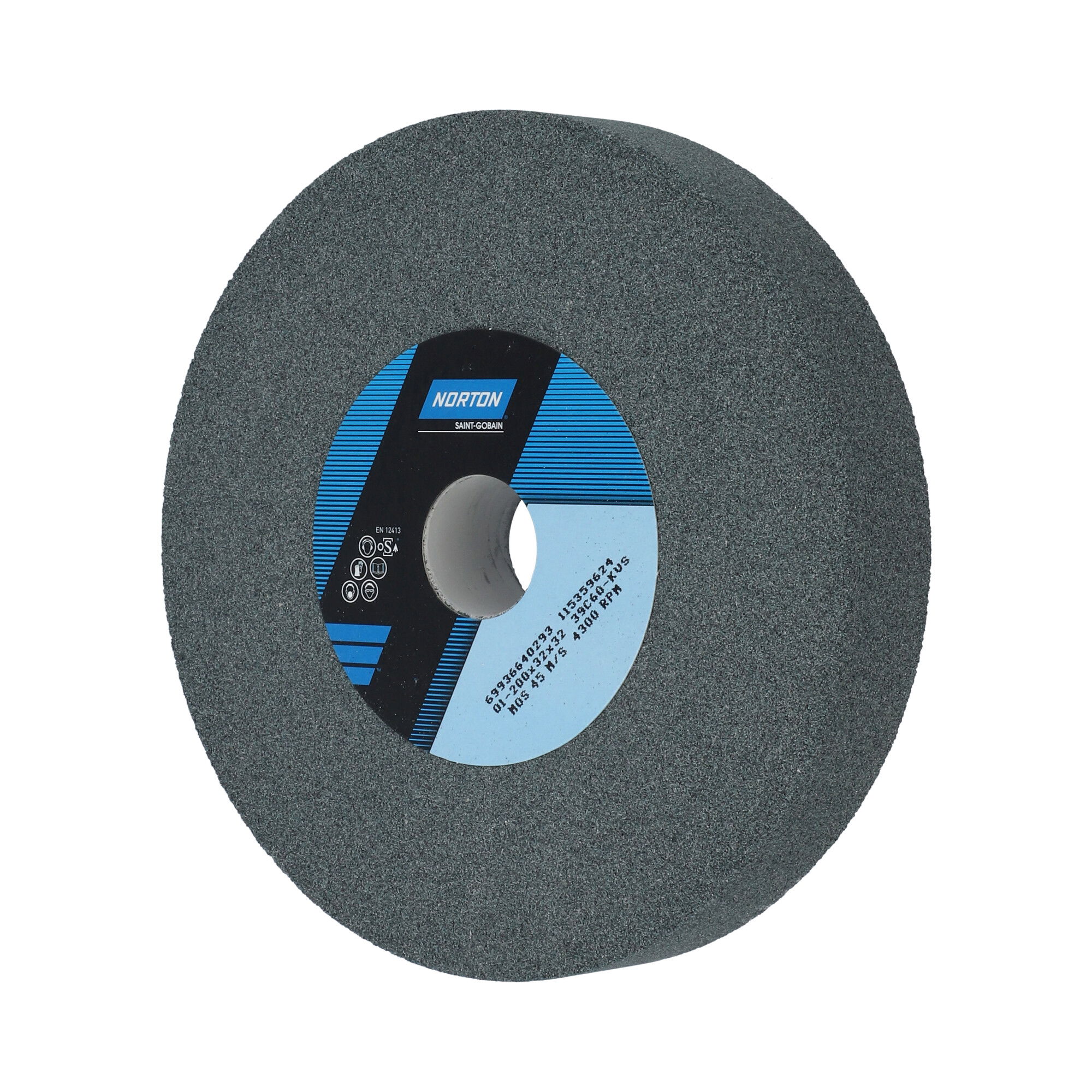 Norton Egyenes köszörűkorong Ø200x32x32 mm 39C 60 K VS, 2 db/csomag termék fő termékképe