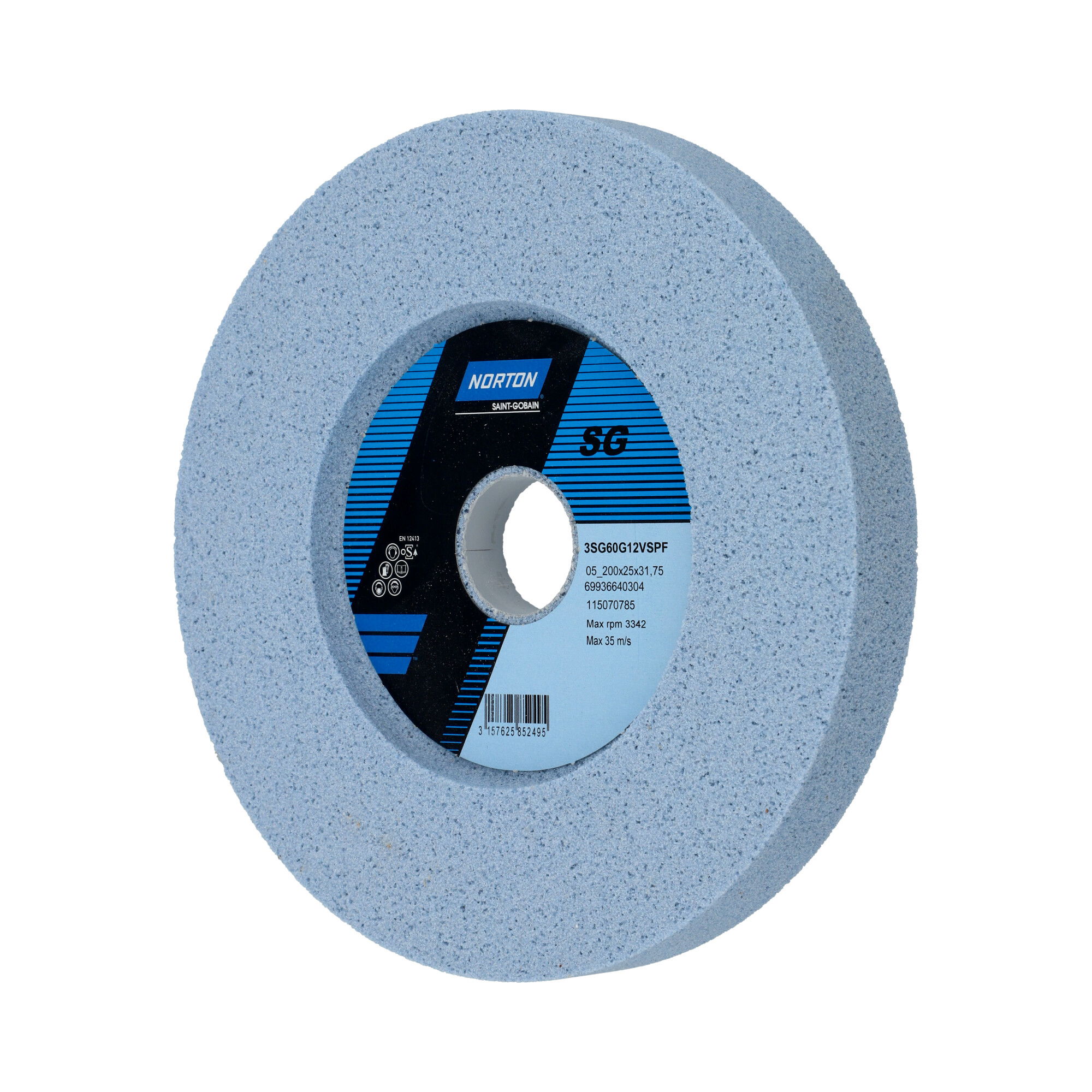 Norton Egyoldalt süllyesztett köszörűkorong  Ø200x25x31,75 mm 3SG 60 G VSPF termék fő termékképe