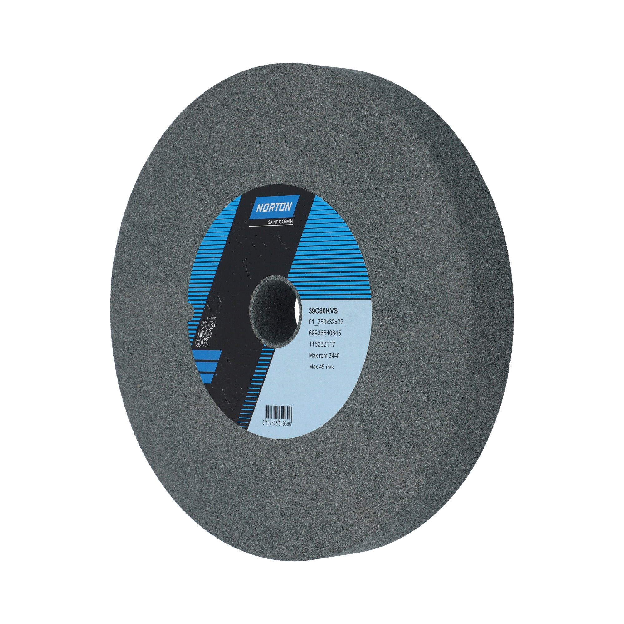 Norton Egyenes köszörűkorong Ø250x32x32 mm 39C 80 K VS termék fő termékképe