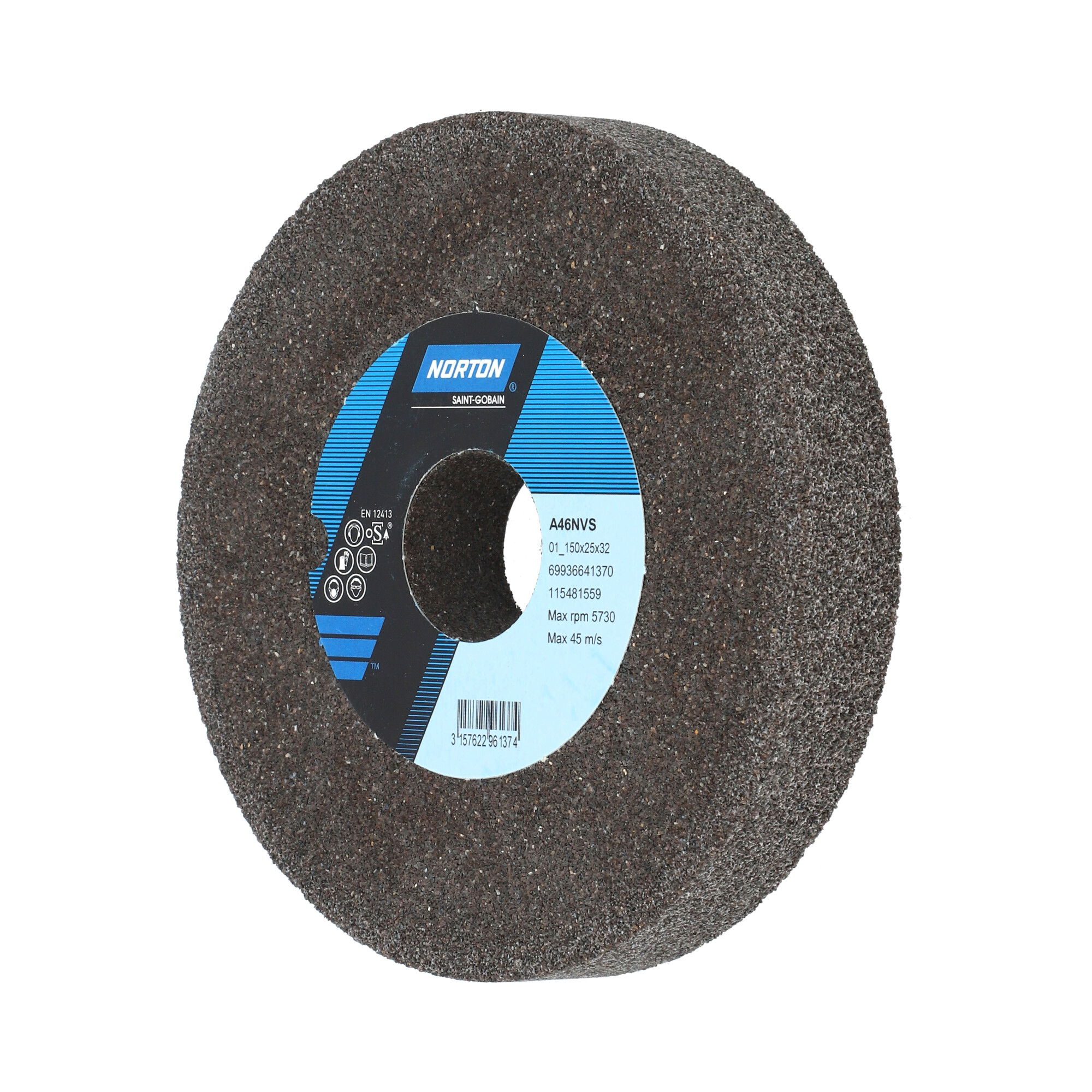 Norton Egyenes köszörűkorong Ø150x25x32 mm A 46 N VS, 2 db/csomag termék fő termékképe