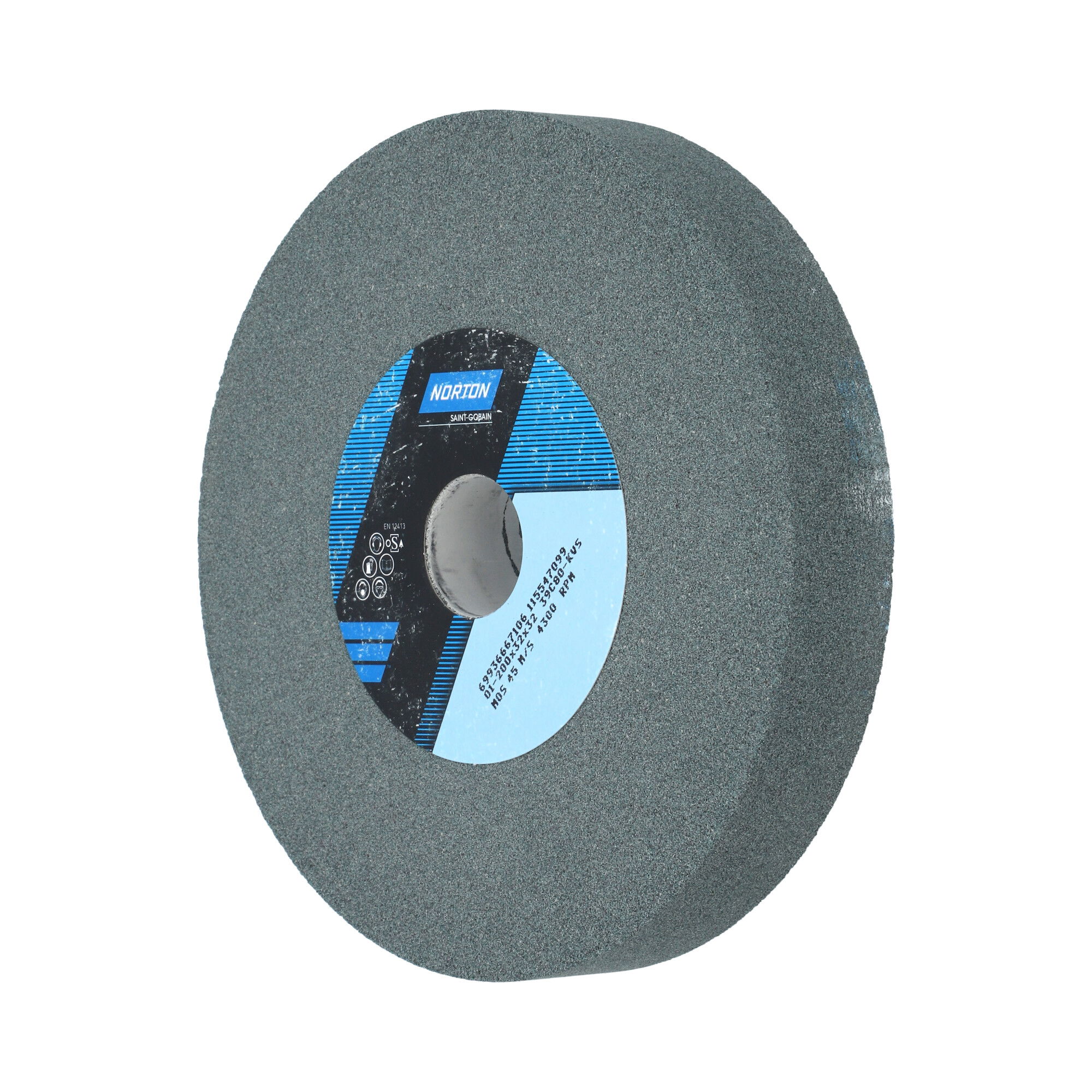 Norton Egyenes köszörűkorong Ø200x32x32 mm 39C 80 K VS, 2 db/csomag termék fő termékképe