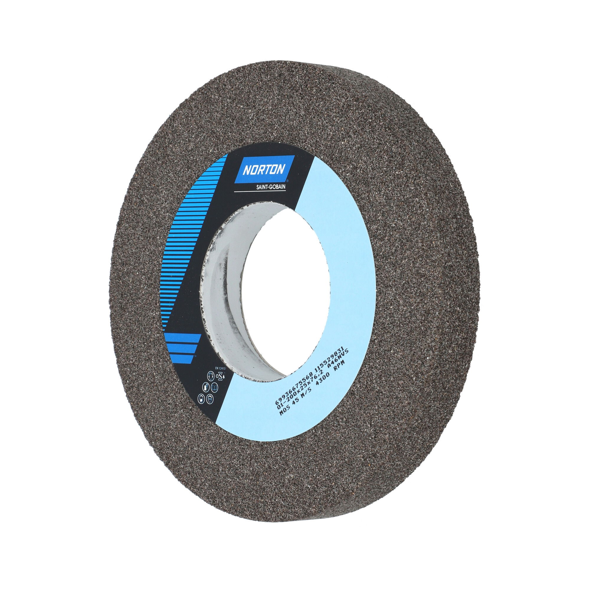 Norton Egyenes köszörűkorong Ø200x25x76,2 mm A 46 N VS termék fő termékképe