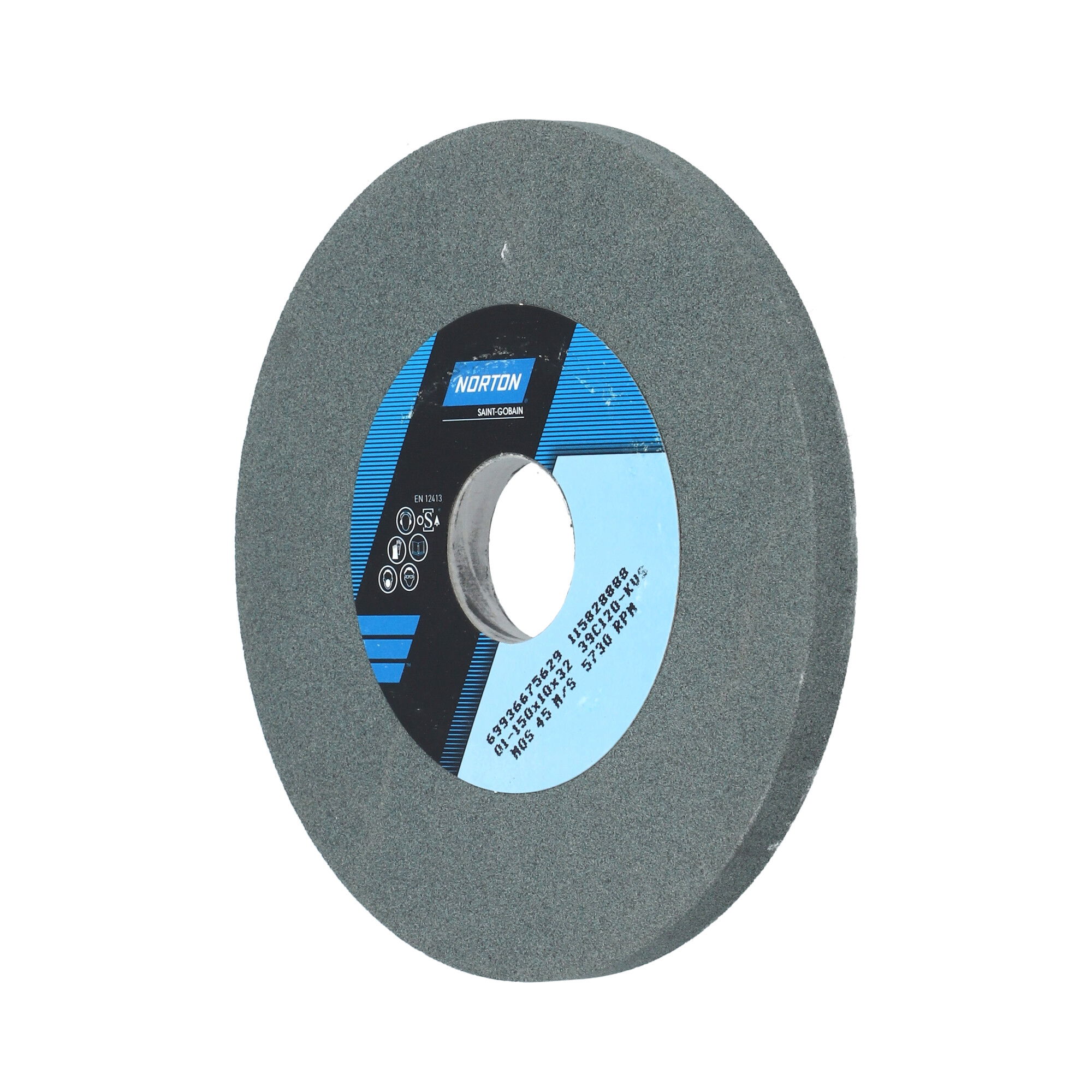 Norton Egyenes köszörűkorong Ø150x10x32 mm 39C 120 K VS, 2 db/csomag termék fő termékképe