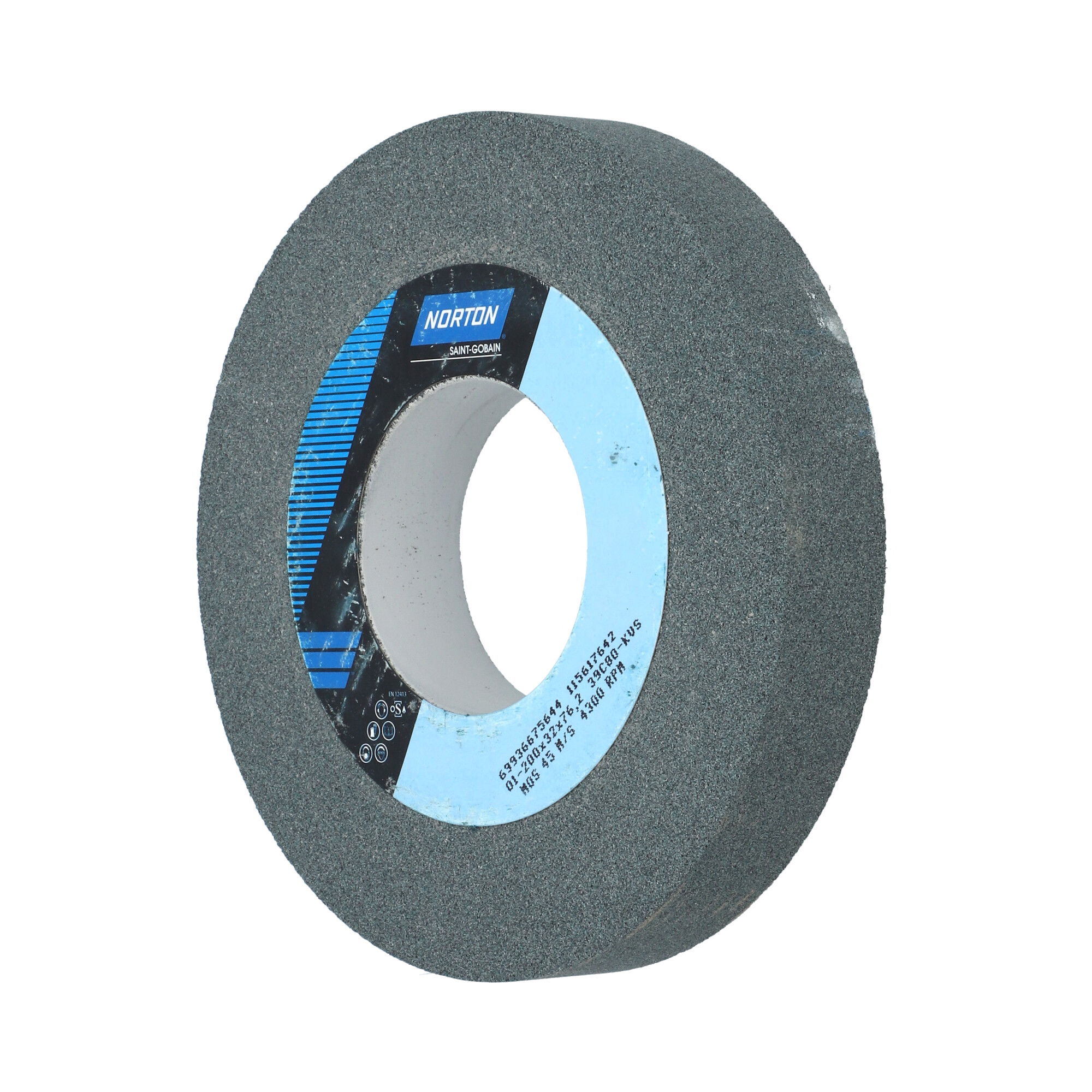 Norton Egyenes köszörűkorong Ø200x32x76,2 mm 39C 80 K VS, 2 db/csomag termék fő termékképe