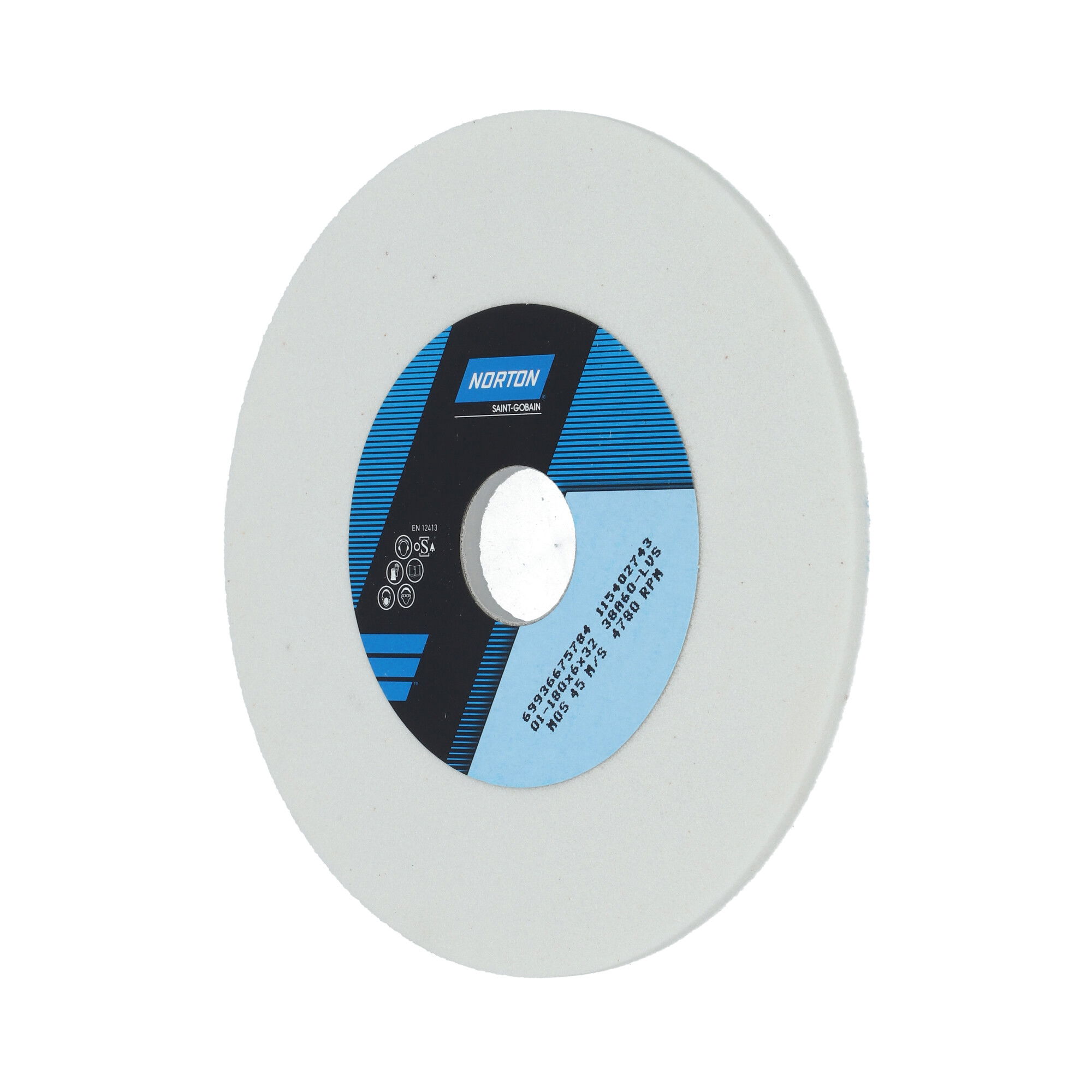 Norton Egyenes köszörűkorong Ø180x6x32 mm 38A 60 L VS, 2 db/csomag termék fő termékképe