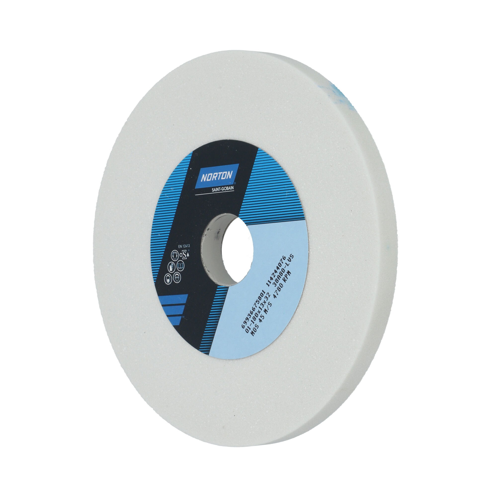 Norton Egyenes köszörűkorong Ø180x13x32 mm 38A 80 L VS termék fő termékképe