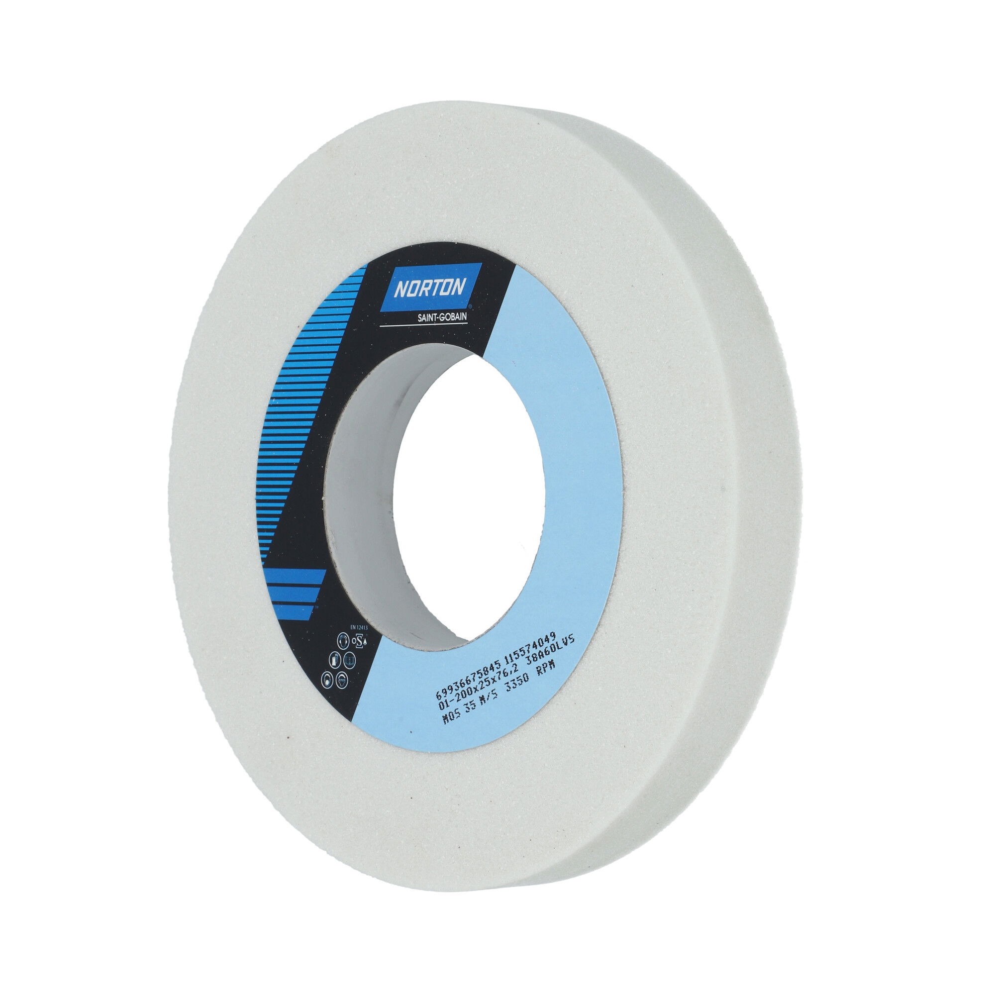 Norton Egyenes köszörűkorong Ø200x25x76,2 mm 38A 60 L VS termék fő termékképe