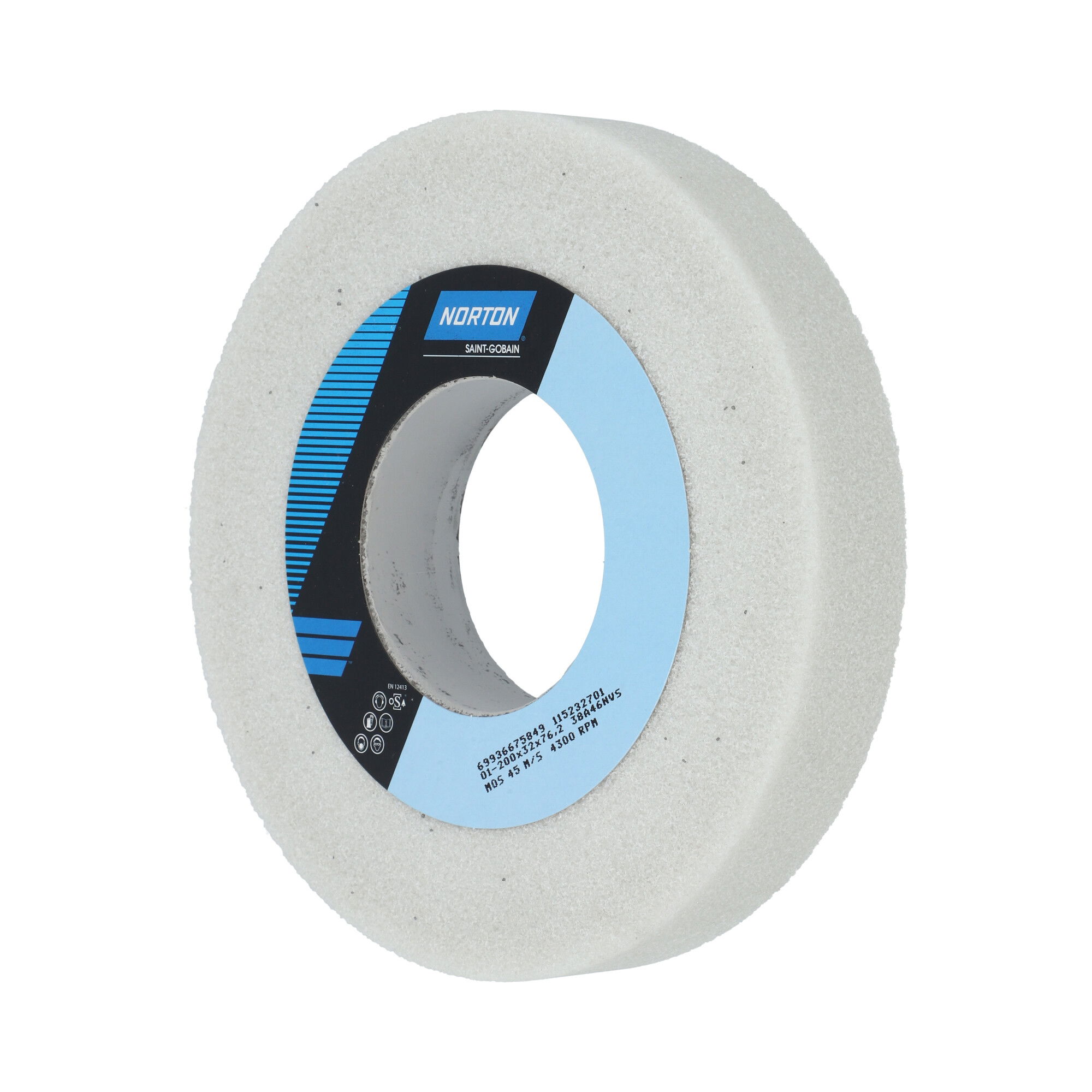 Norton Egyenes köszörűkorong Ø200x32x76,2 mm 38A 46 N VS, 2 db/csomag termék fő termékképe