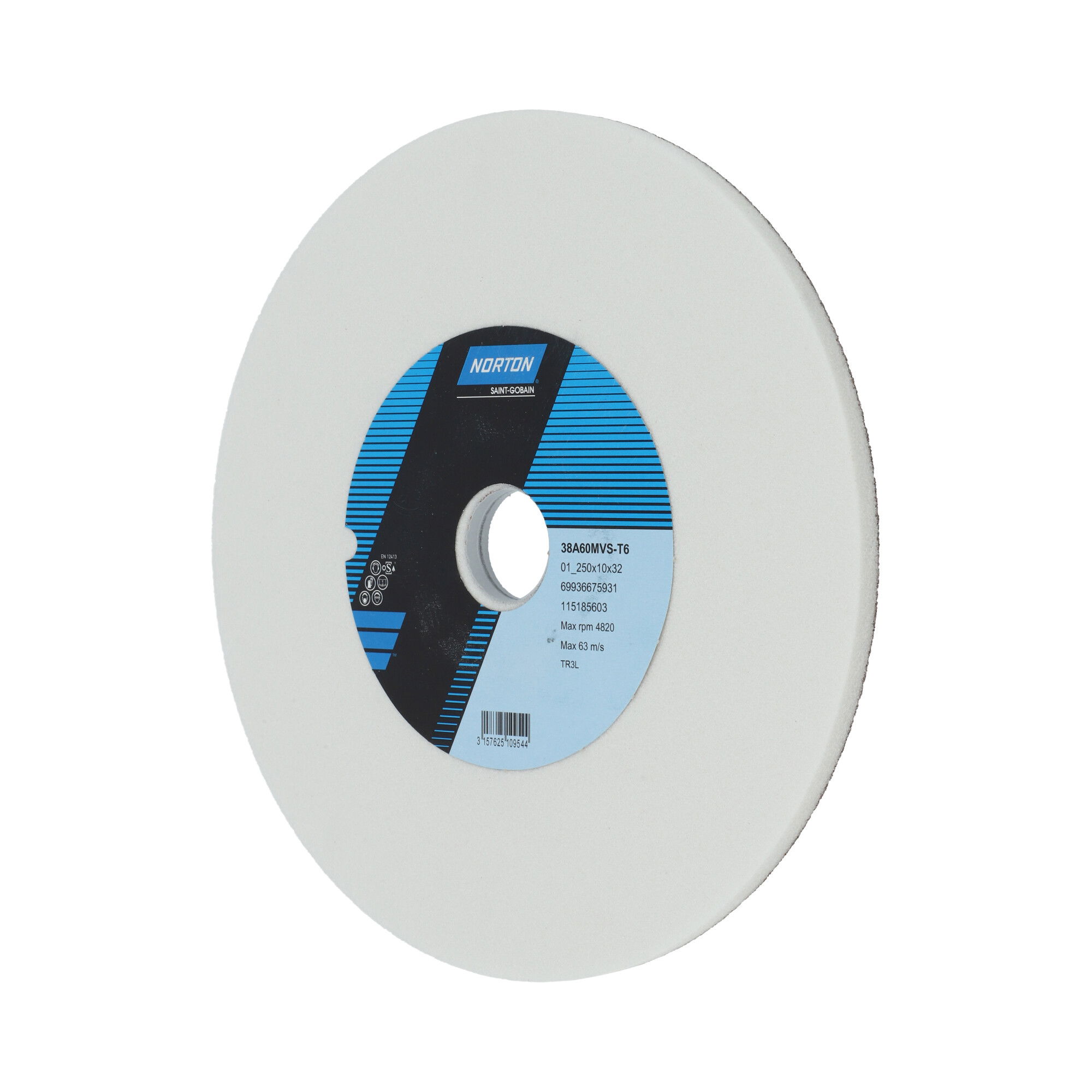 Norton Egyenes köszörűkorong Ø250x10x51 mm 38A 80 K VS termék fő termékképe