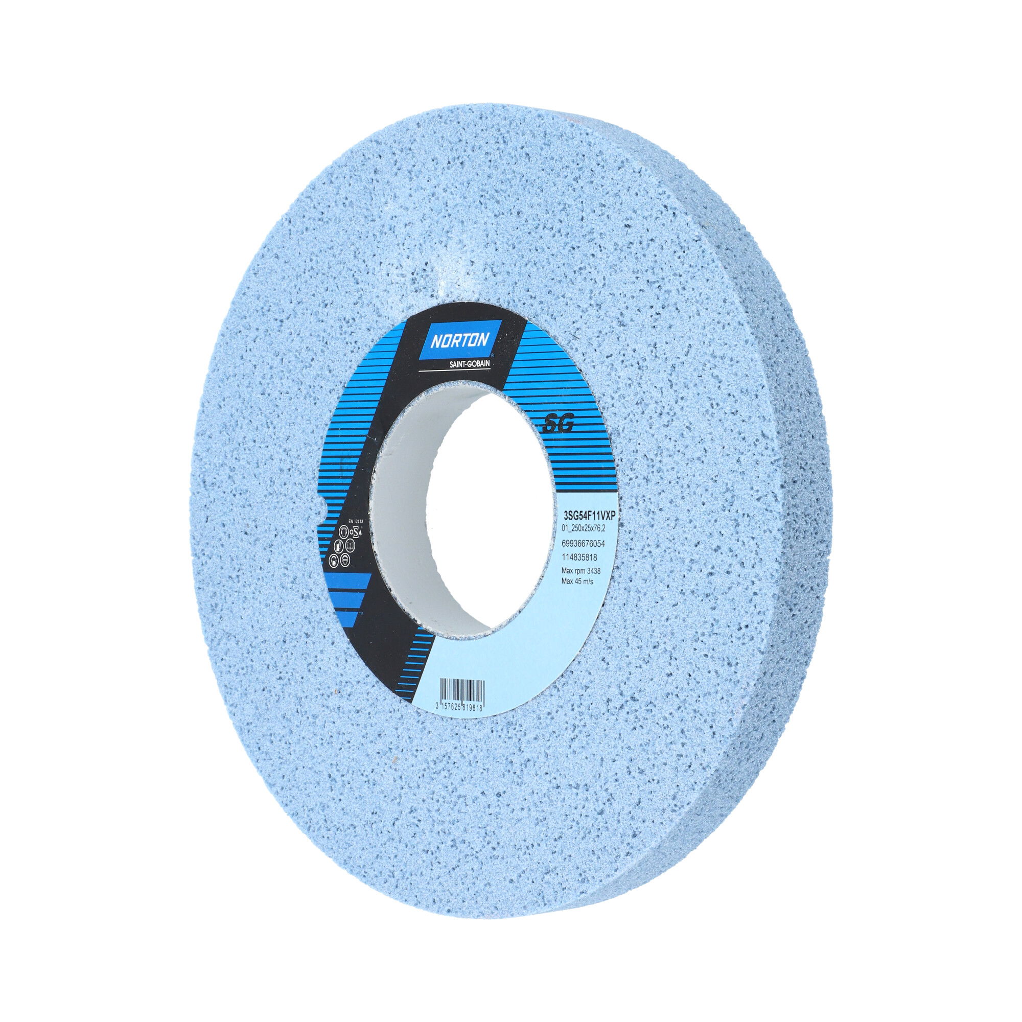 Norton Egyenes köszörűkorong Ø250x25x76,2 mm 3SG 54 F11 VXP, 6 db/csomag termék fő termékképe