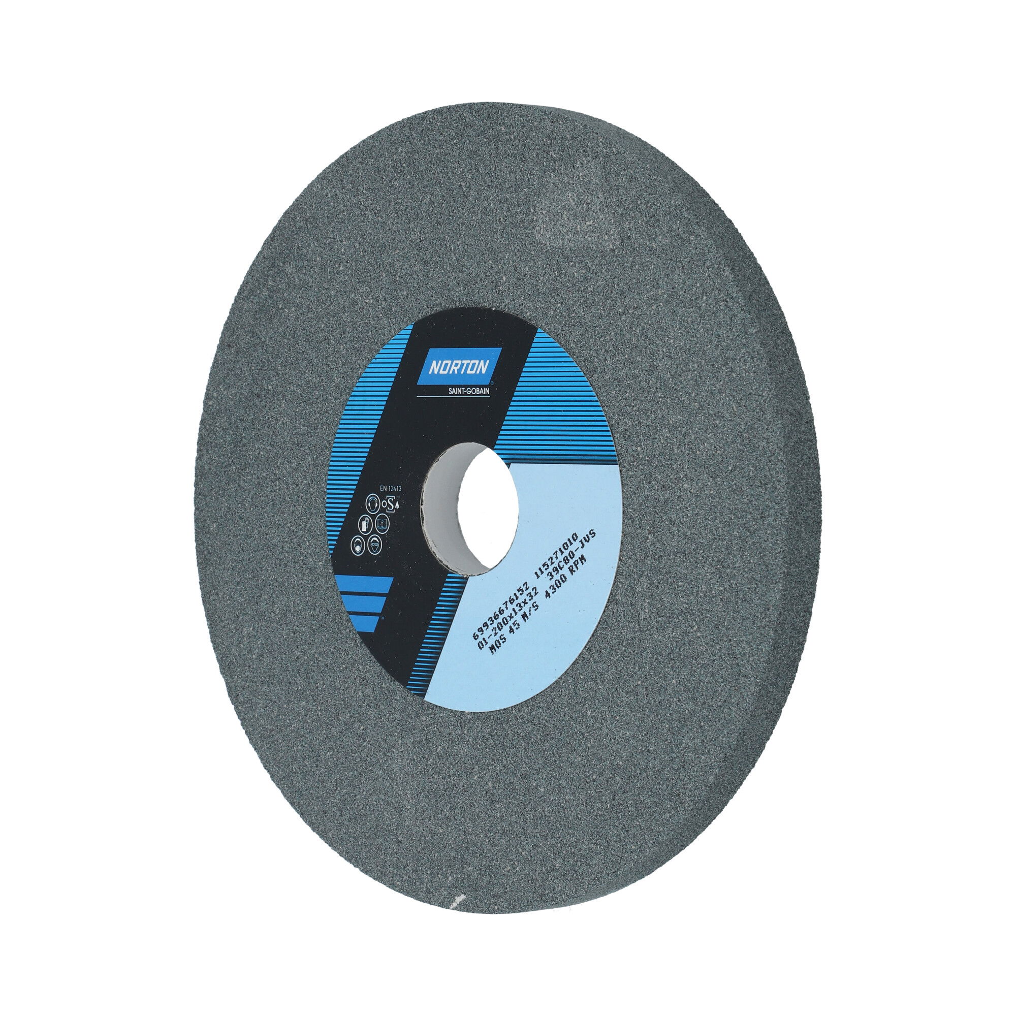 Norton Egyenes köszörűkorong Ø200x13x32 mm 39C 80 J VS, 2 db/csomag termék fő termékképe