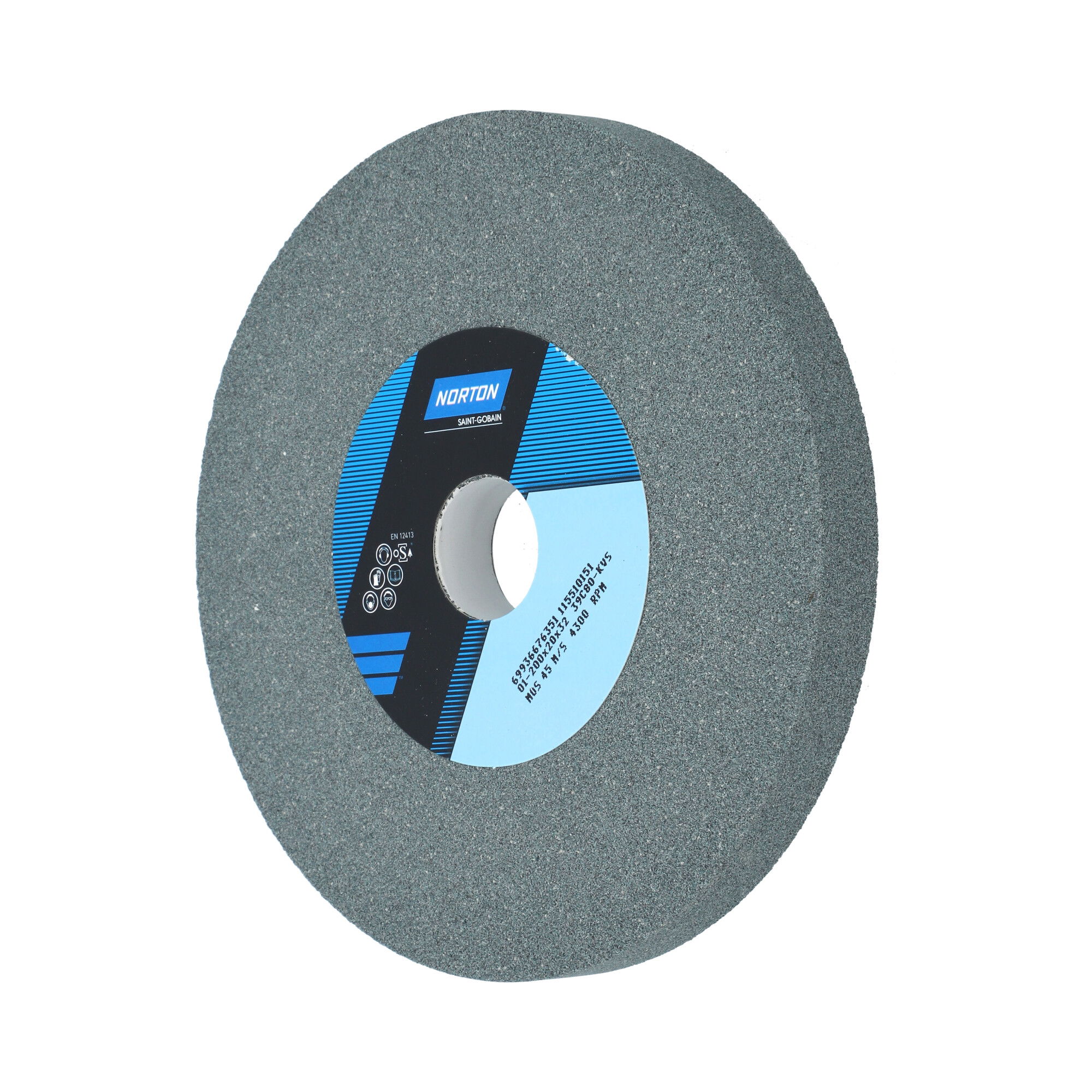Norton Egyenes köszörűkorong Ø200x20x32 mm 39C 80 K VS, 2 db/csomag termék fő termékképe