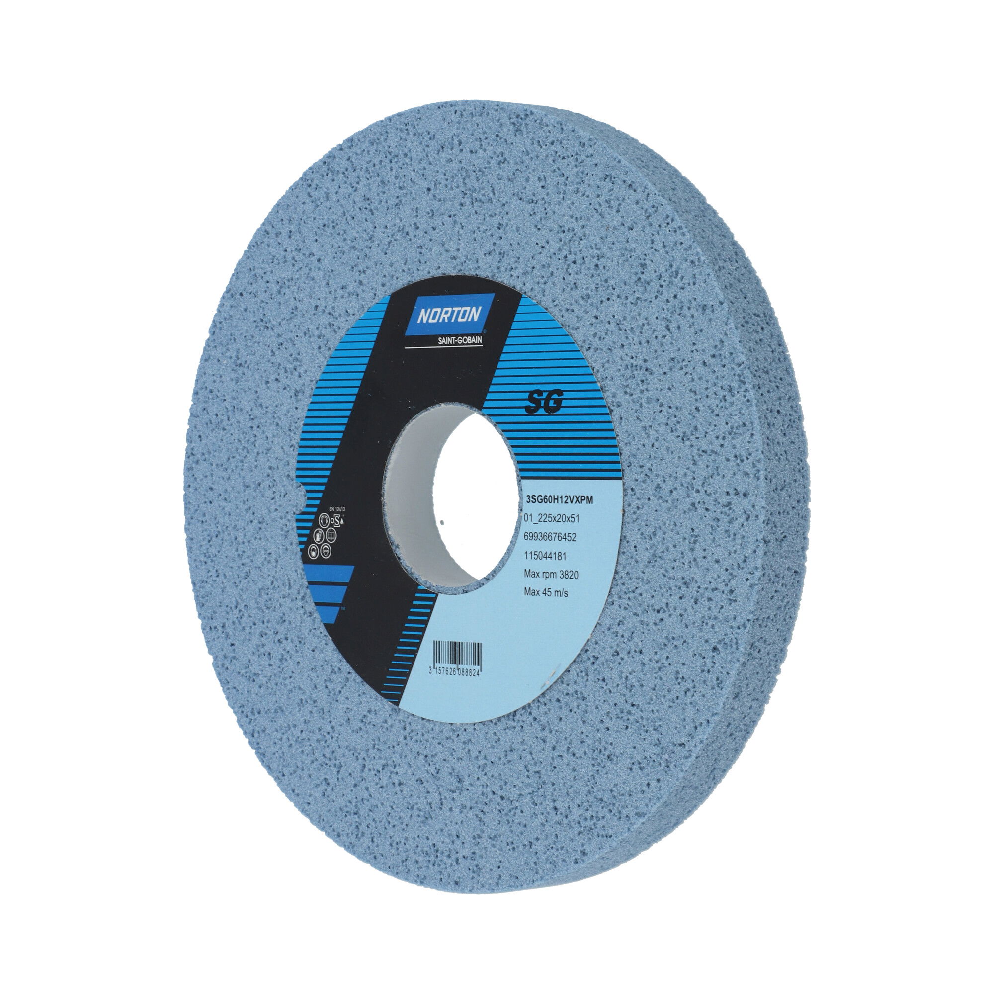Norton Egyenes köszörűkorong Ø225x20x51 mm 3SG 60 H12 VXP, 2 db/csomag termék fő termékképe