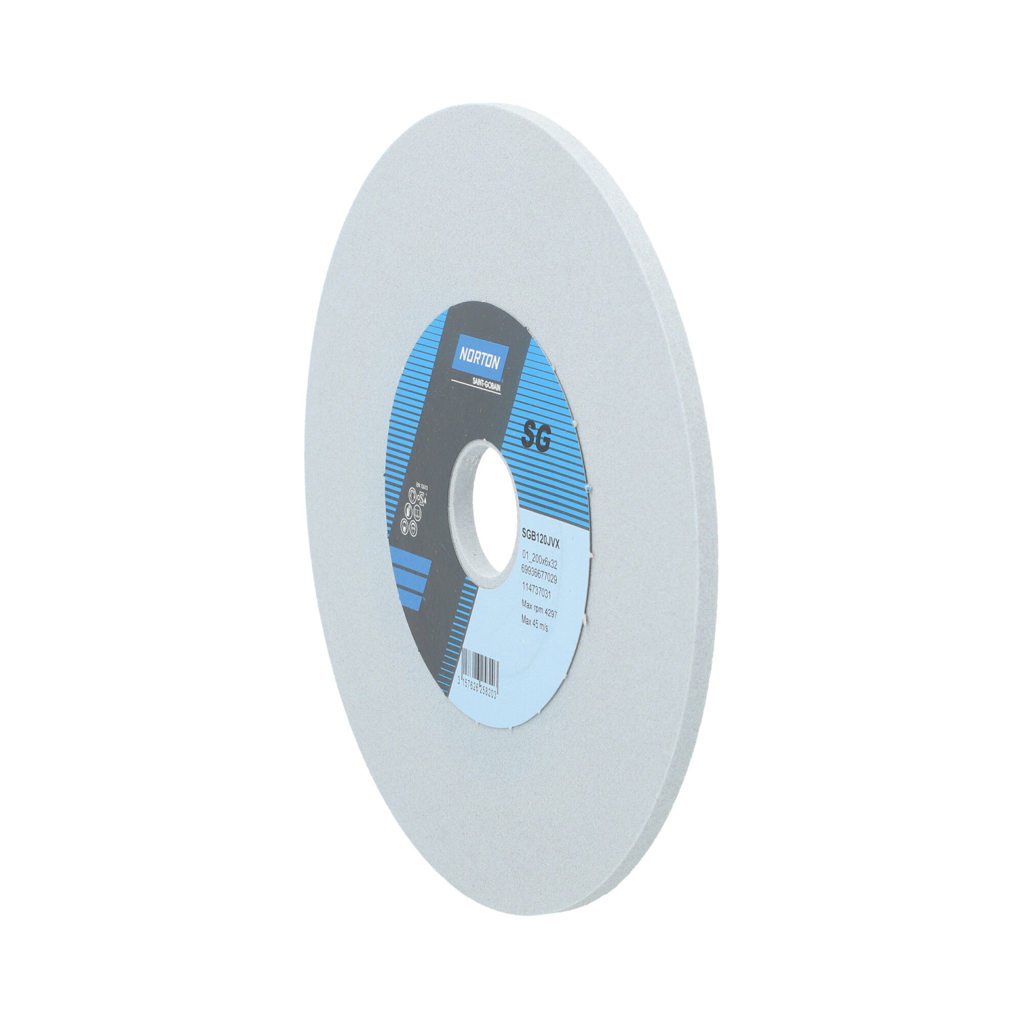Norton Egyenes köszörűkorong Ø200x6x32 mm SGB 120 J VX, 2 db/csomag termék fő termékképe