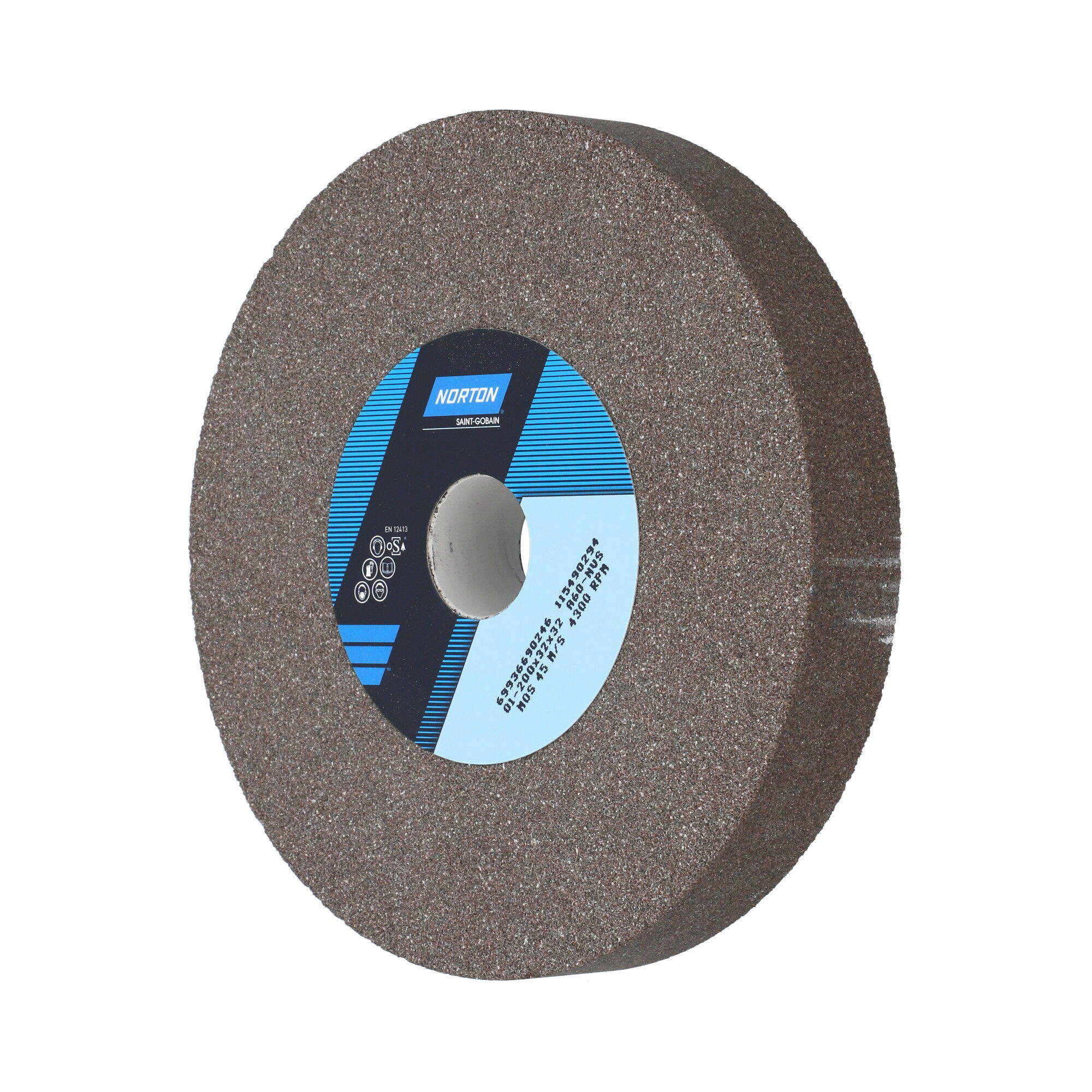 Norton Egyenes köszörűkorong Ø200x32x32 mm A 60 N VS, 2 db/csomag termék fő termékképe
