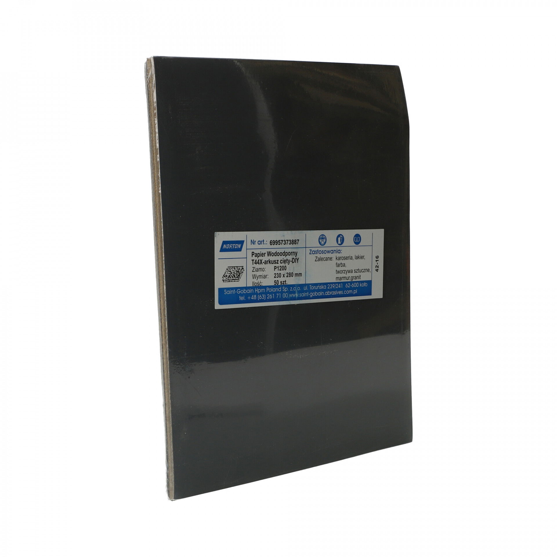 Norton T44X vízálló csiszolópapír 230x280mm P1200, 50db/csomag termék fő termékképe