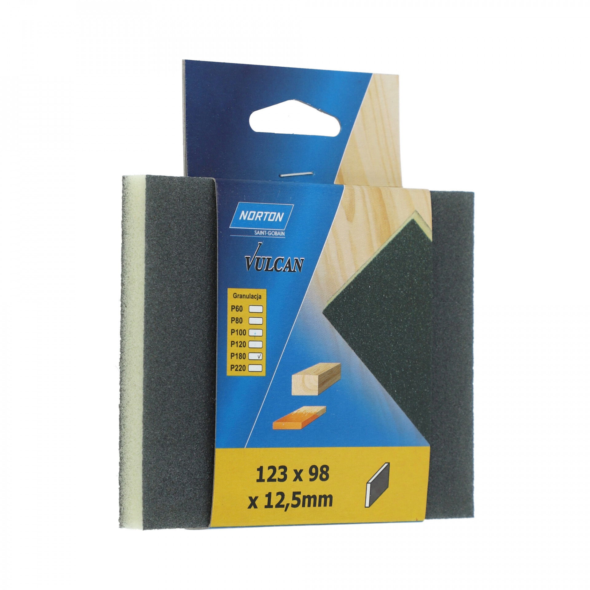 Norton Kétoldalas csiszolószivacs 123x98x12,5mm P180 termék fő termékképe