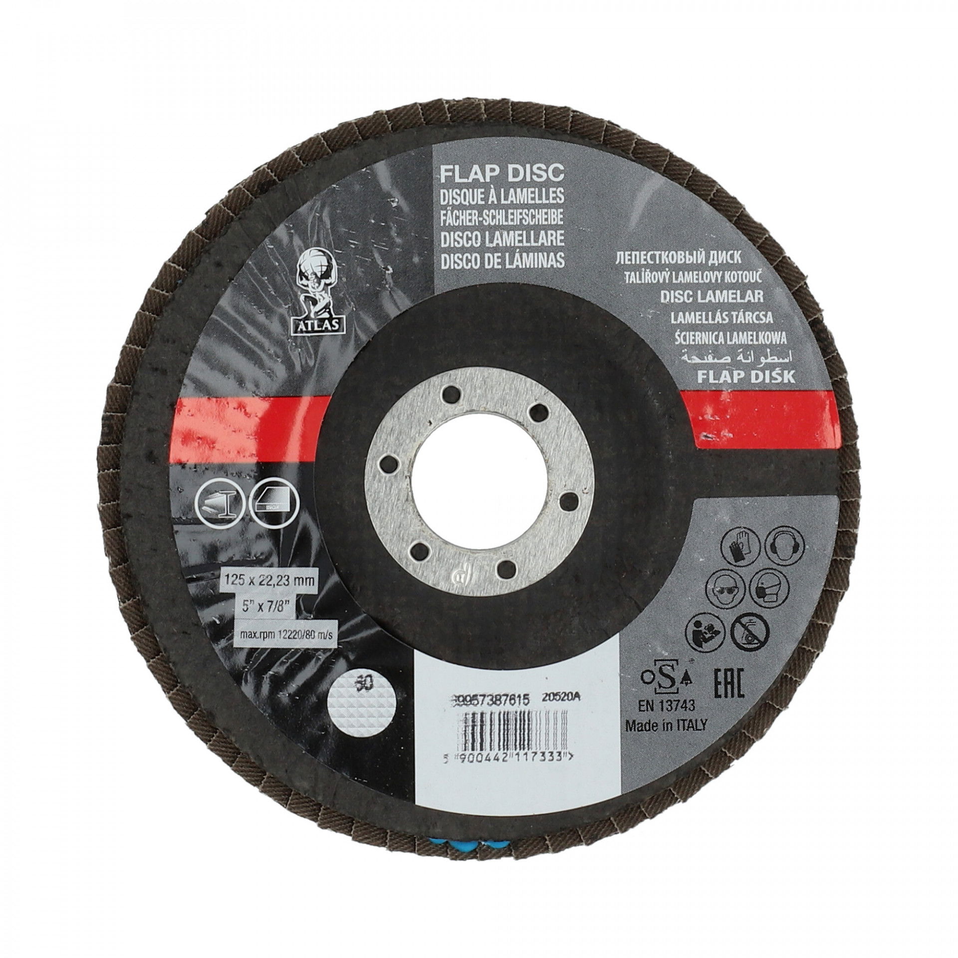 Atlas R265 lamellás csiszolókorong Ø125x22mm P120, 10 db/csomag termék fő termékképe