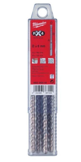 Milwaukee MX4 SDS-plus 4-élű fúrószár, 6 x 150/210 mm (4932430234) termék fő termékképe